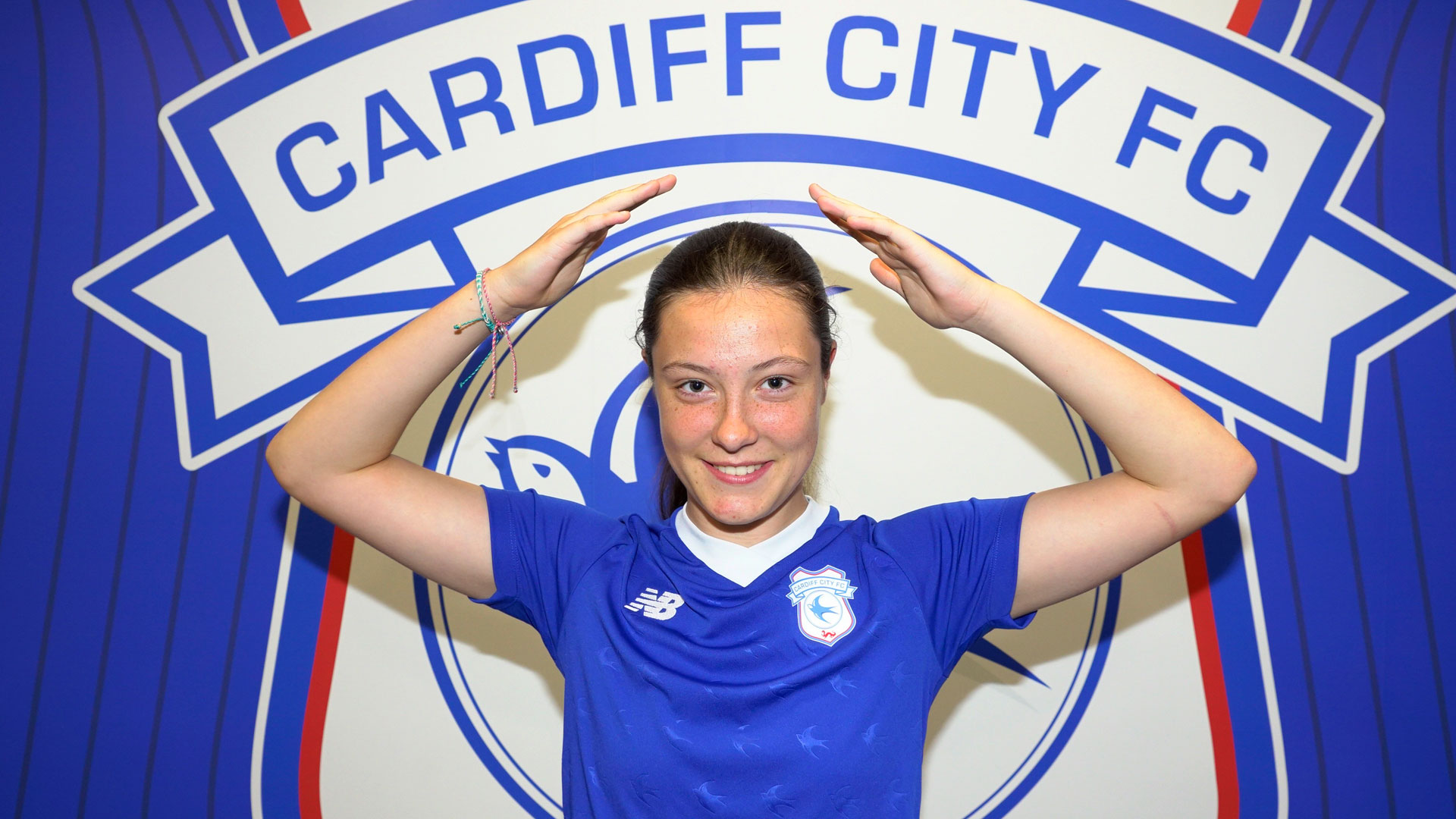 Rhianne Oakley of Cardiff City Women FC celebrates scoring the