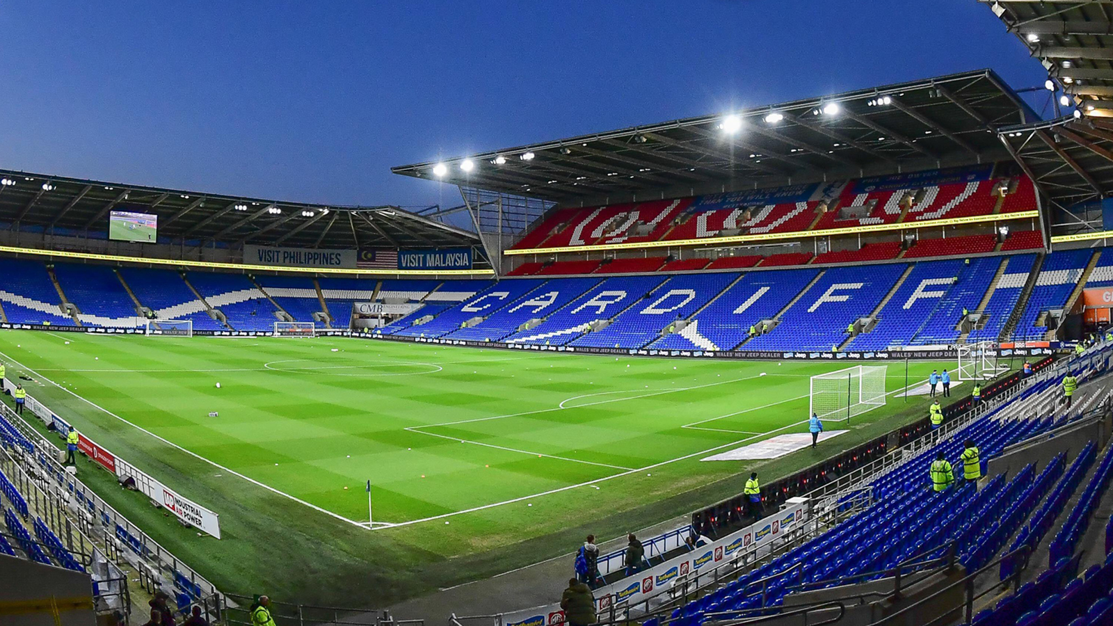 The extended Ninian Stand at Cardiff City Stadium once completed