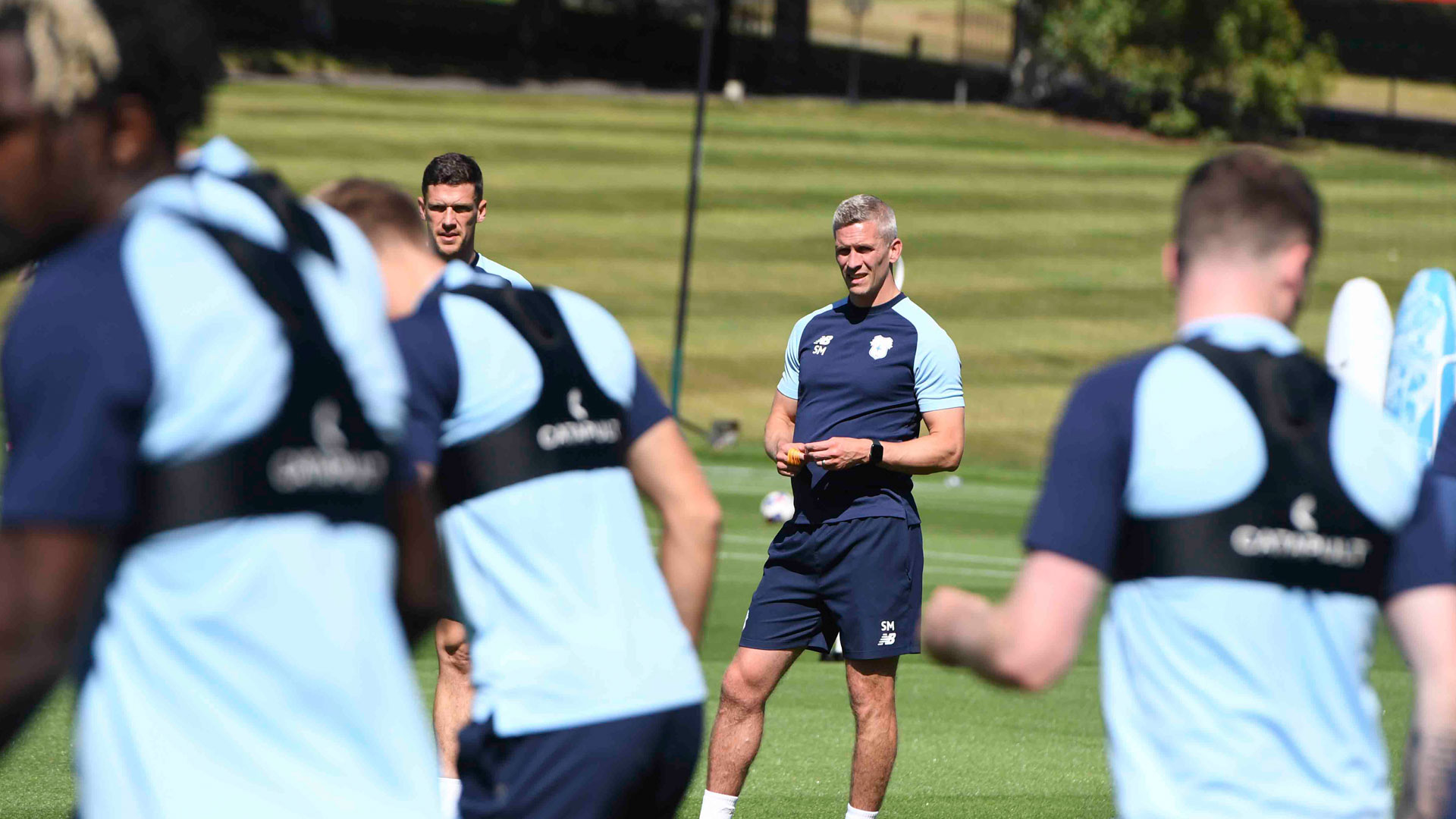 Steve Morison in training with the Bluebirds...