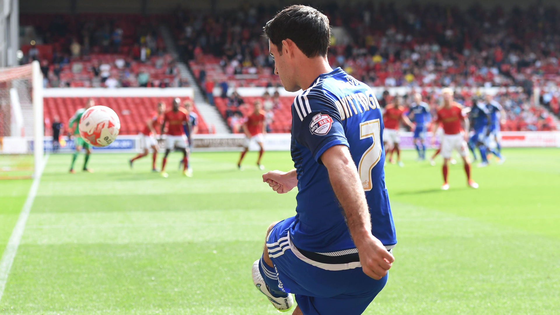 Whitts takes a corner at the City Ground...
