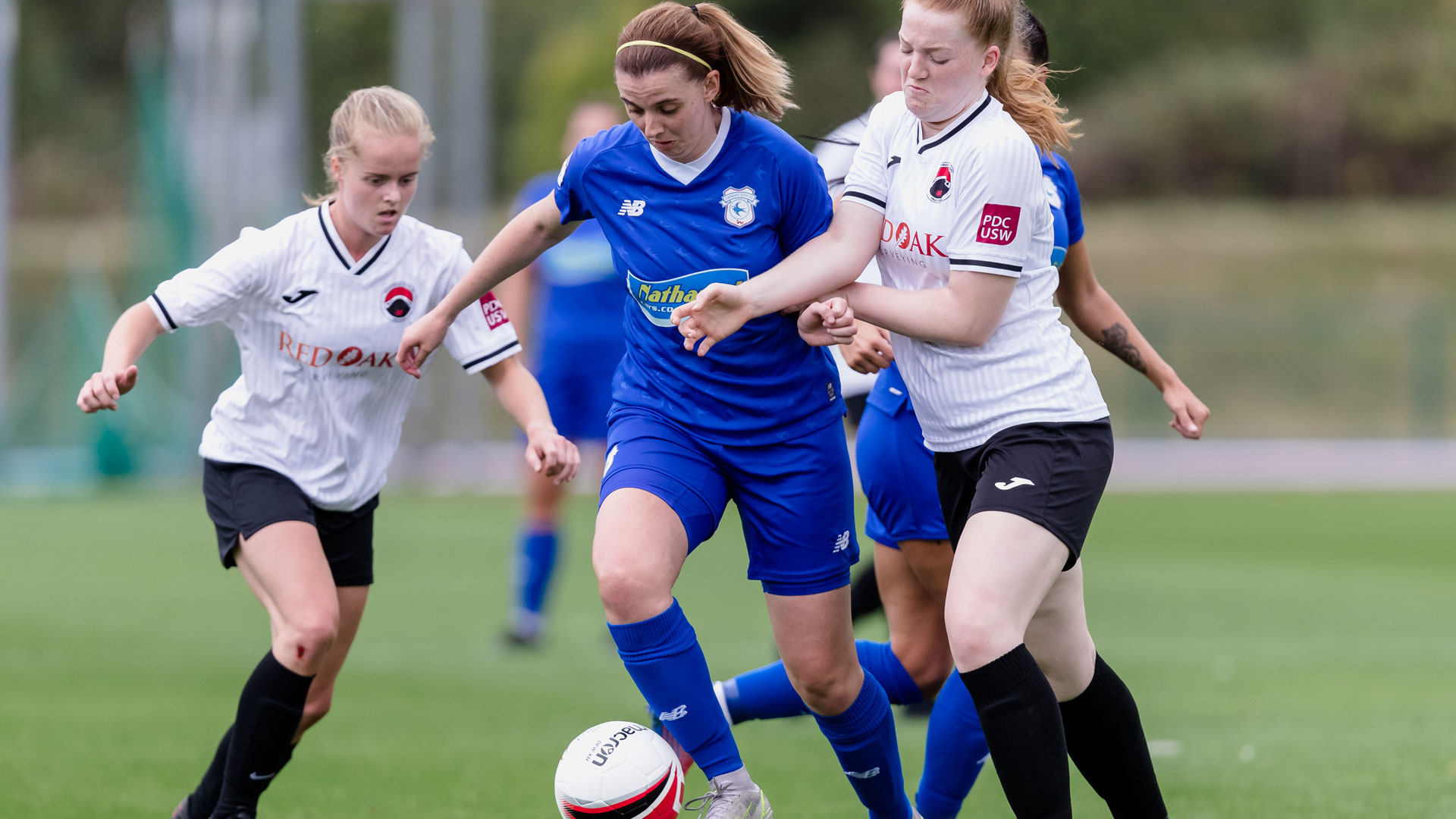 Zoe Atkins in action against Pontypridd United...