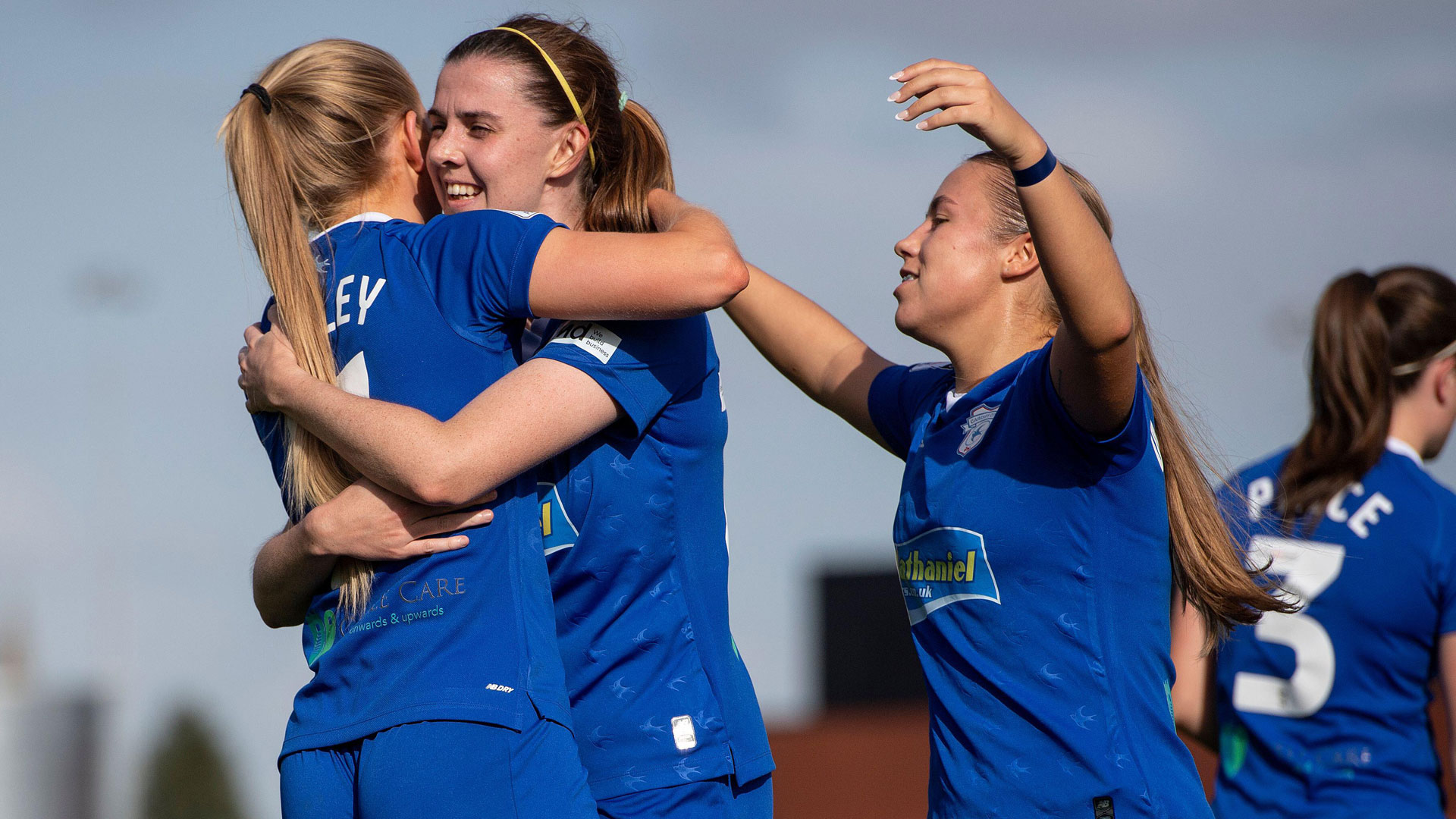 Rhianne Oakley celebrates her goal against Aberystwyth Town...