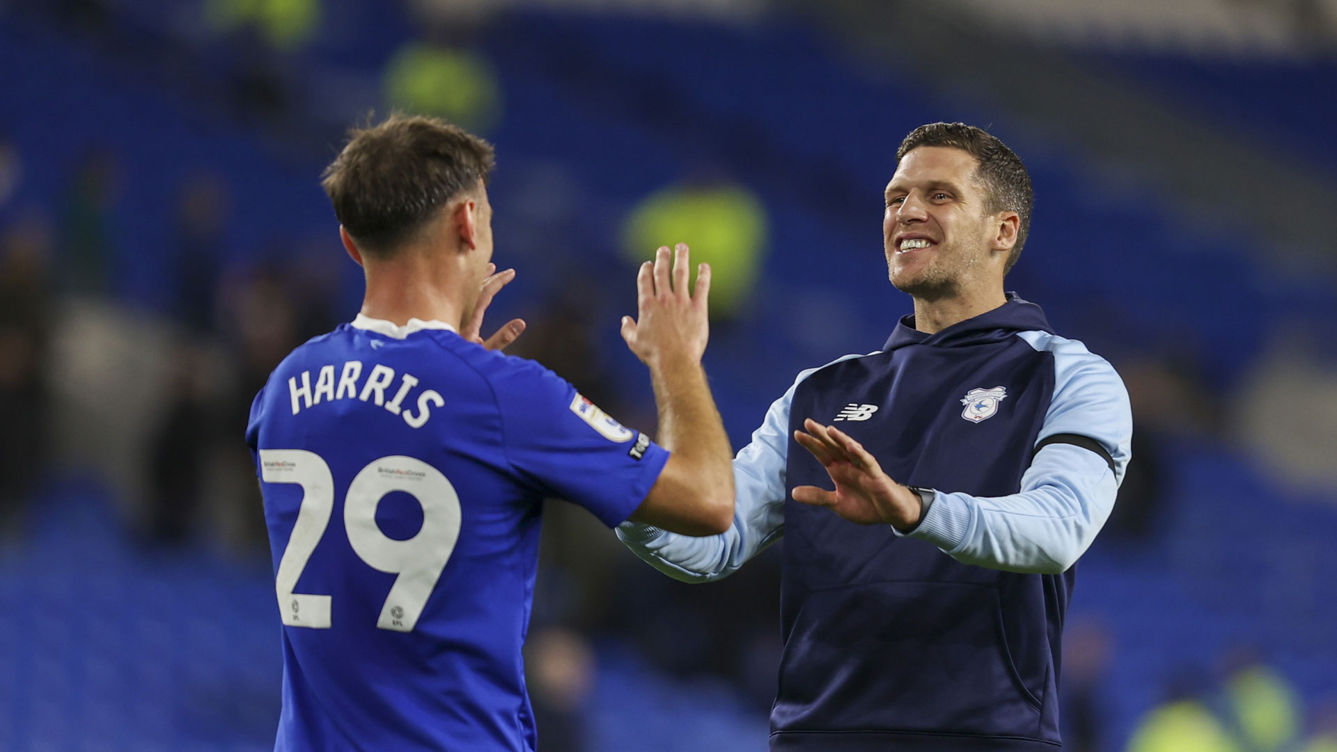 Mark Harris celebrates his winner against Blackburn Rovers...