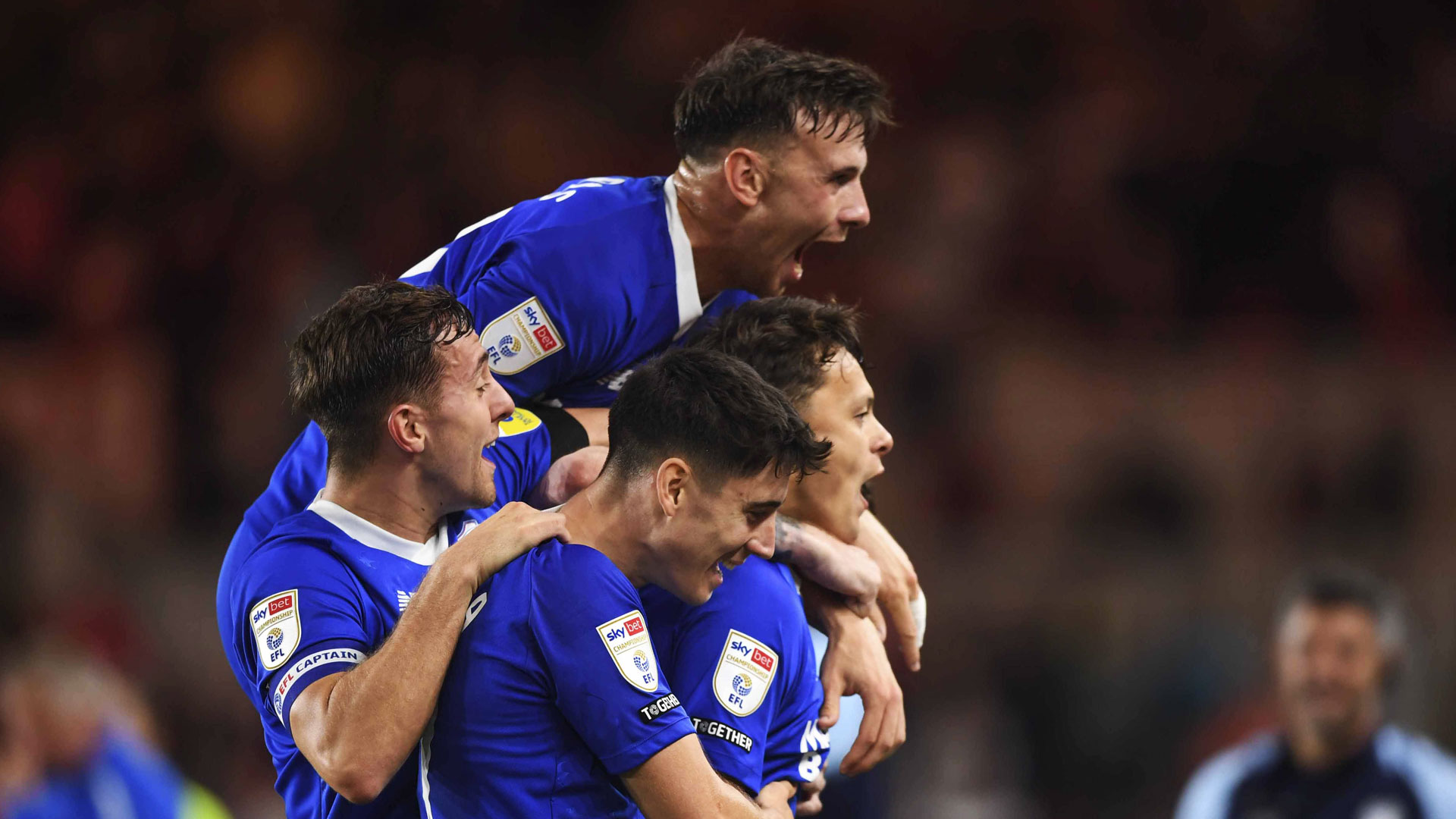 Perry Ng celebrates his goal against Middlesbrough...