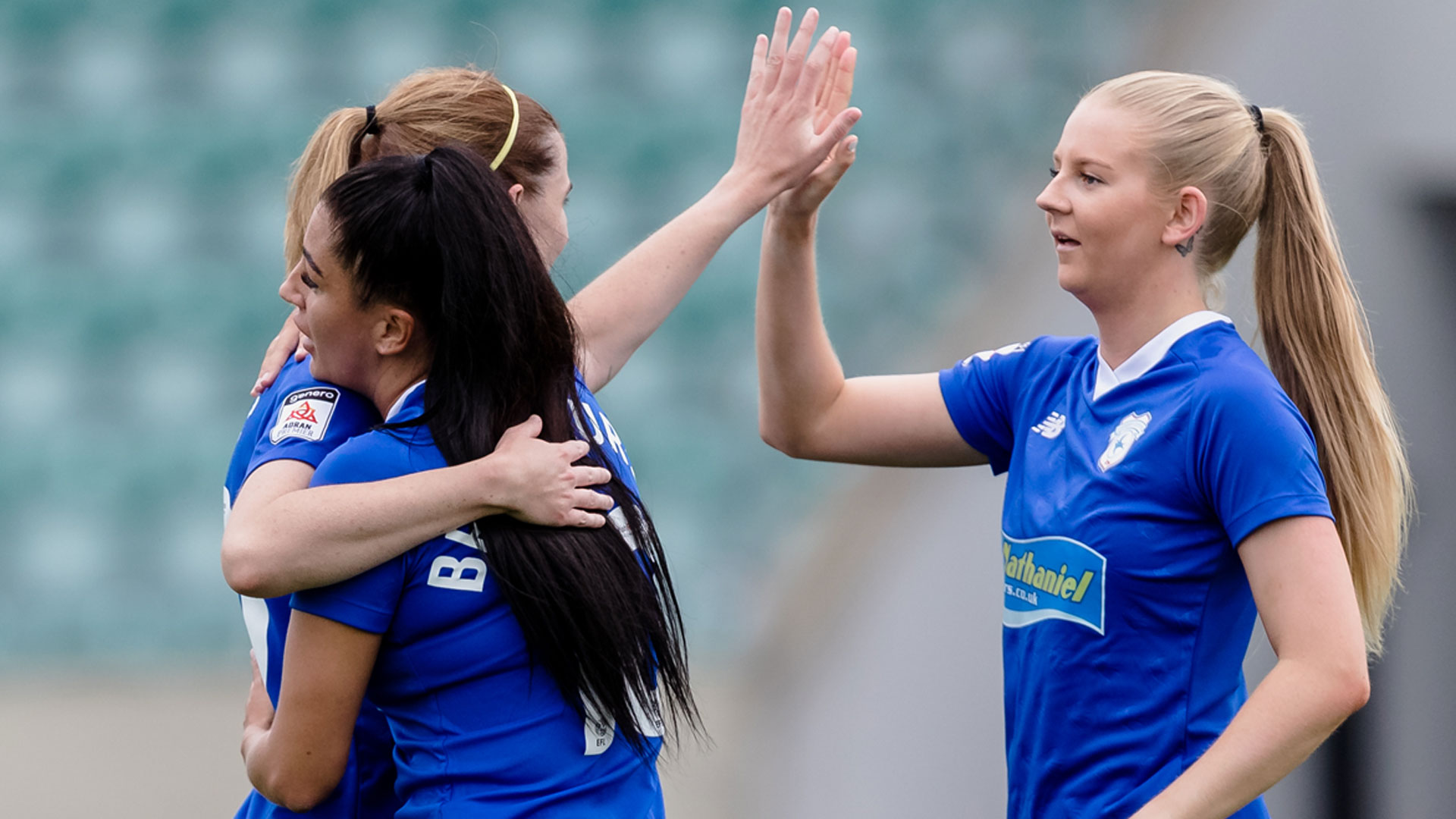 Rhianne Oakley celebrates her goal...