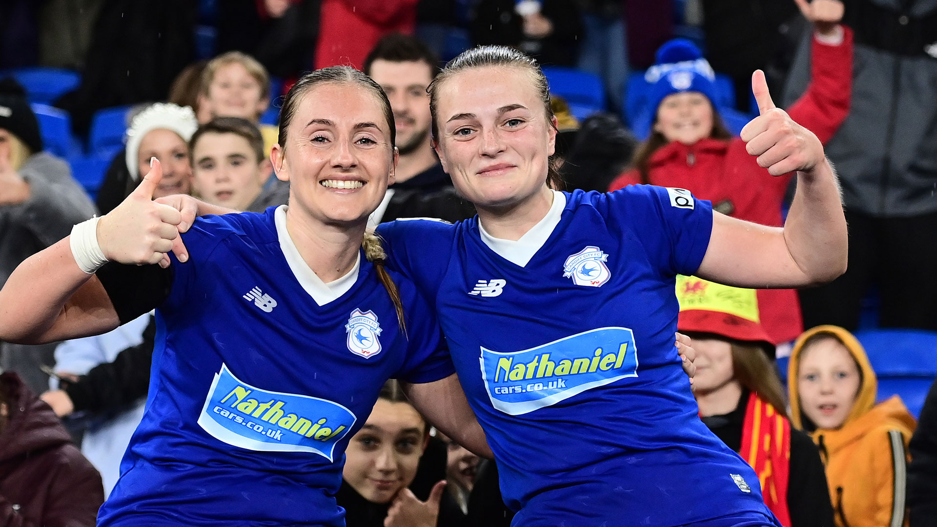 Hannah Power and Ffion Price celebrate at CCS...