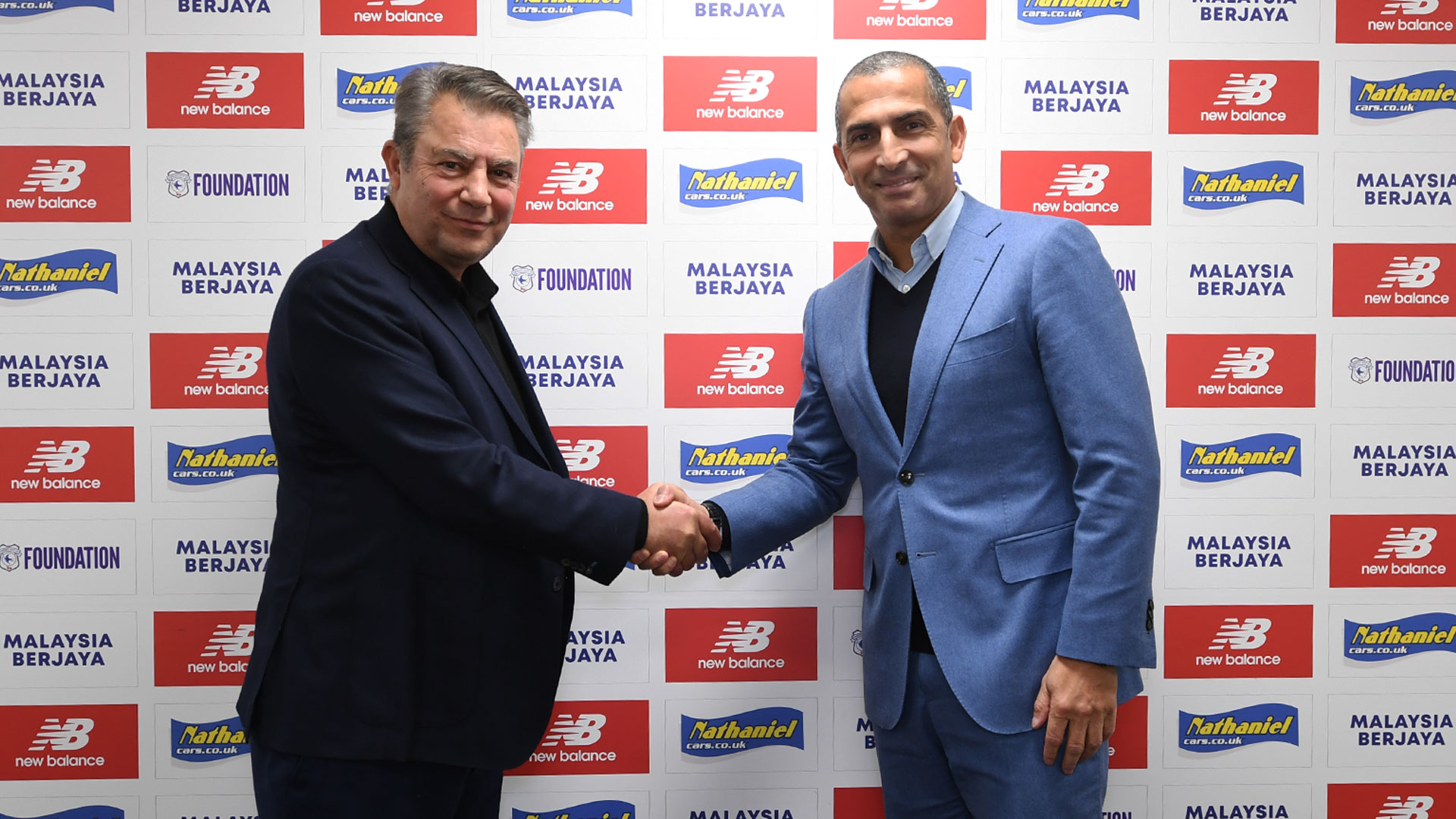 City chairman Mehmet Dalman with Sabri Lamouchi...