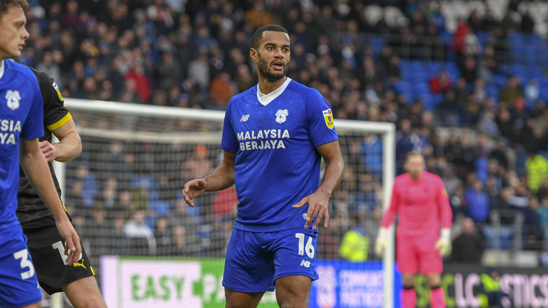 Curtis Nelson in action for Cardiff City...