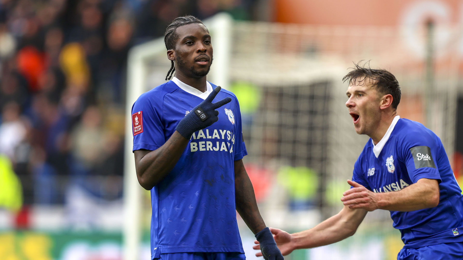 Sheyi Ojo celebrates his goal against Leeds United...