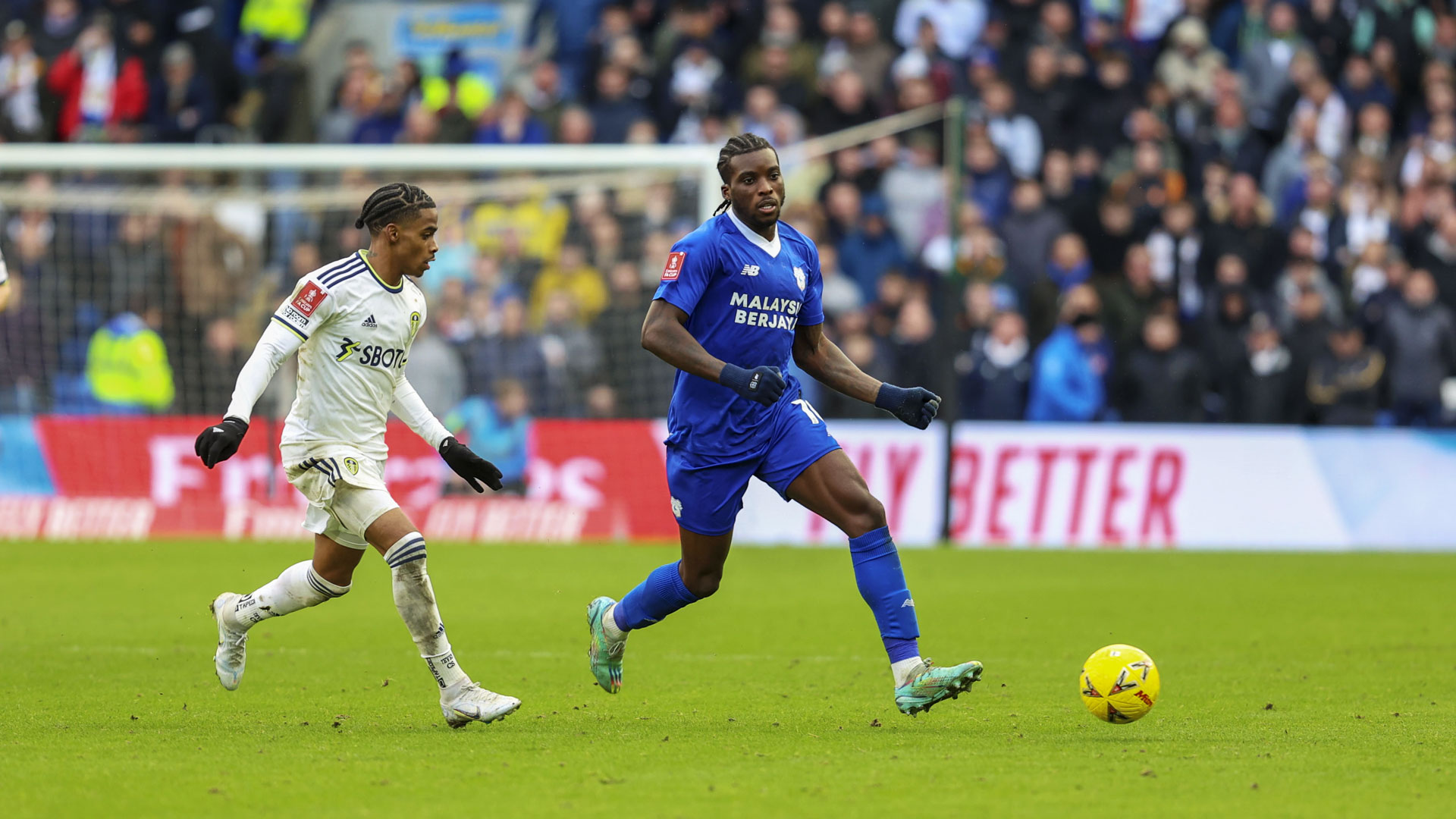 Sheyi Ojo in action against Leeds United...