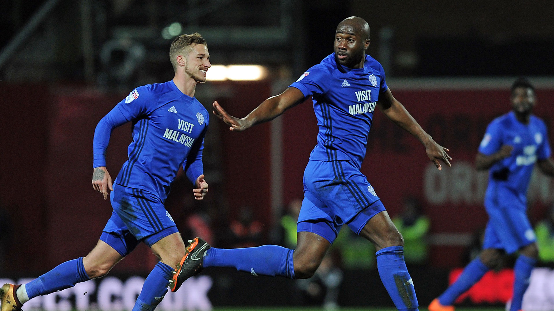 Sol Bamba gets City going again after his beautiful leveller against Brentford...