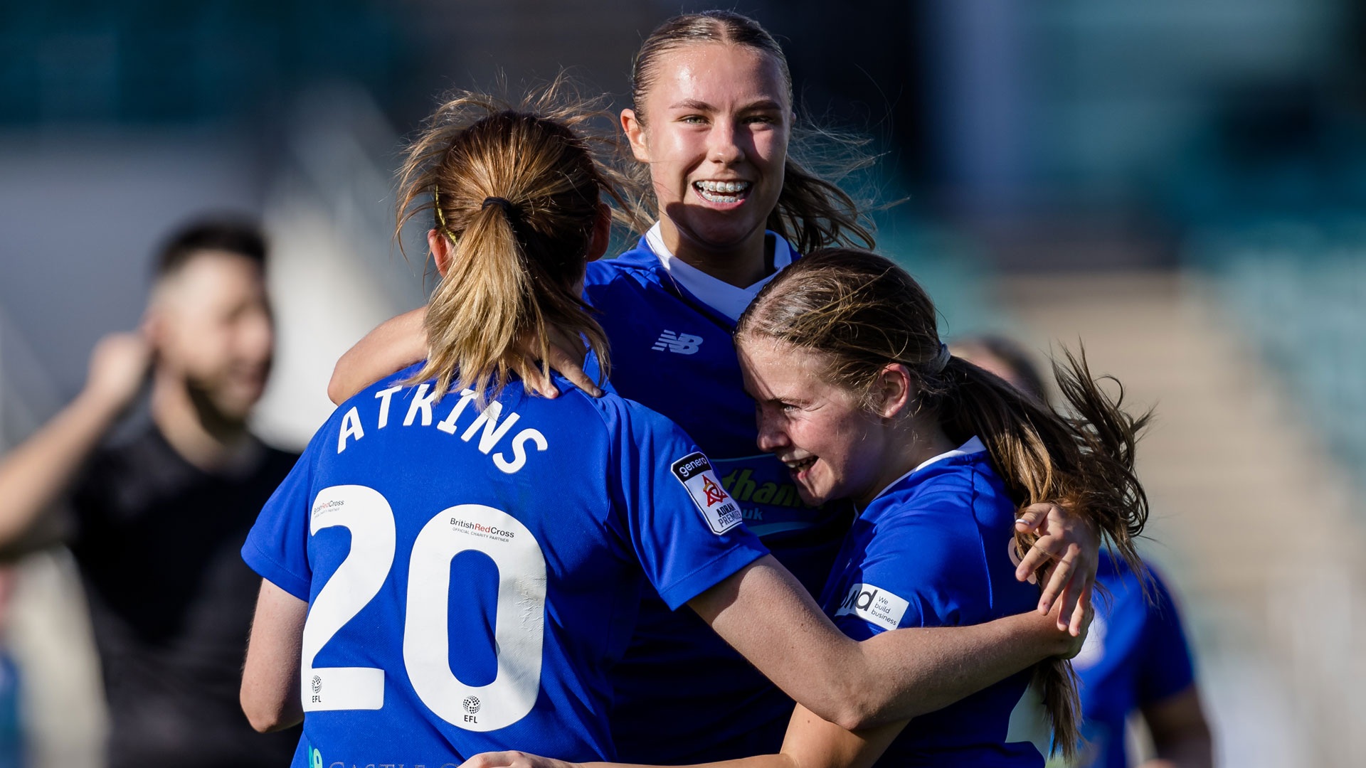 Rhianne Oakley of Cardiff City Women FC celebrates scoring the