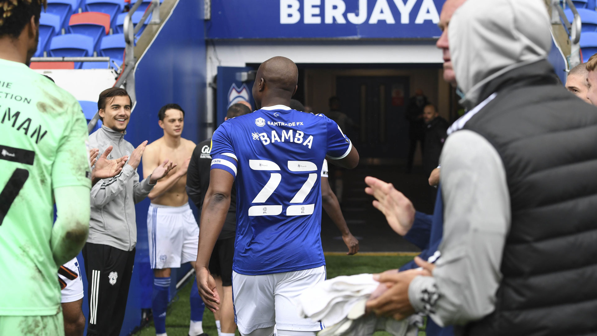 City legend Sol Bamba walks down the tunnel at CCS!