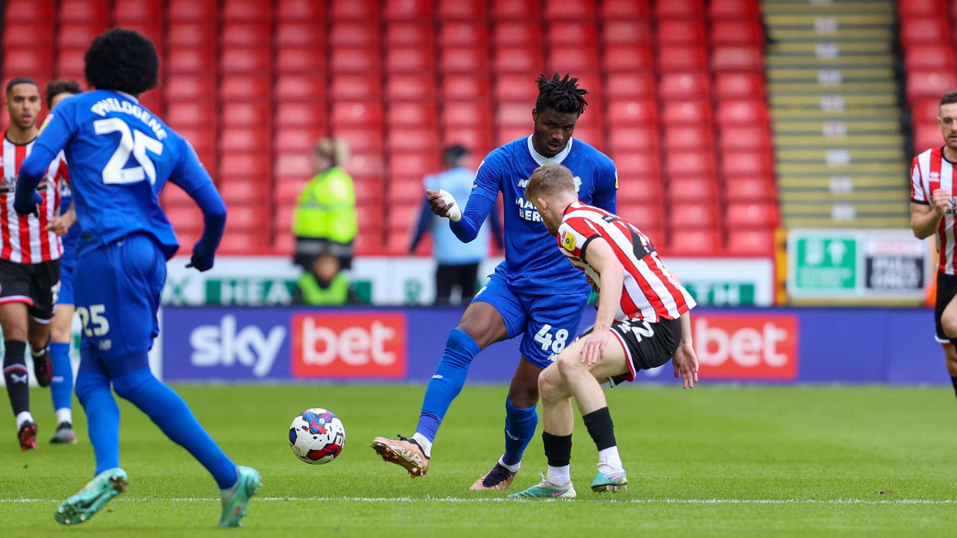 Sory Kaba in action against Sheffield United...