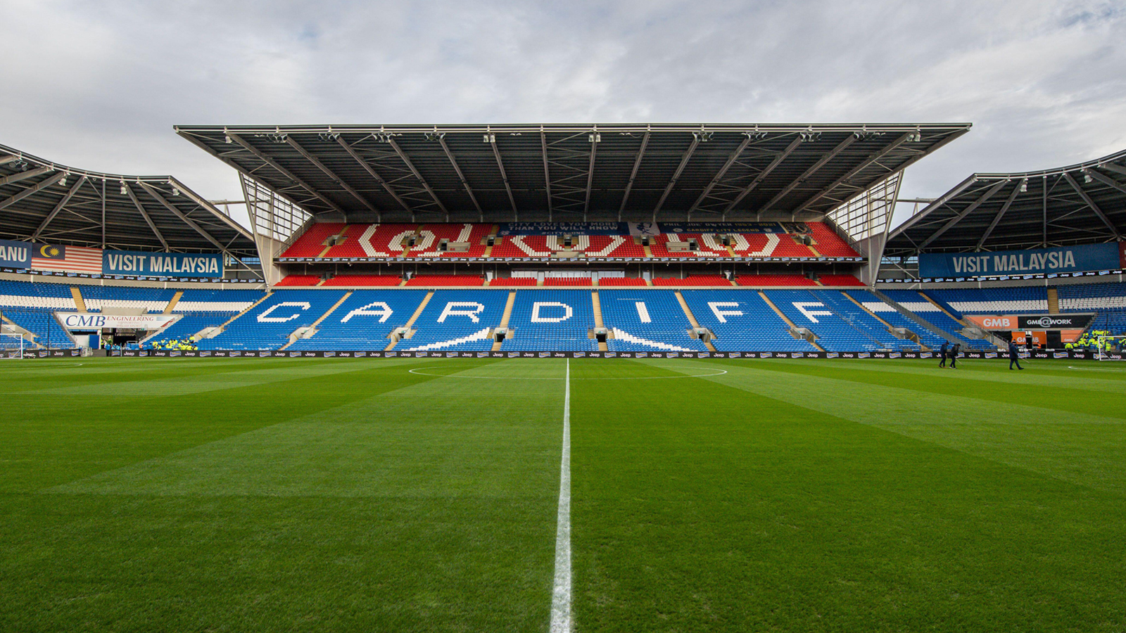 The extended Ninian Stand at Cardiff City Stadium once completed