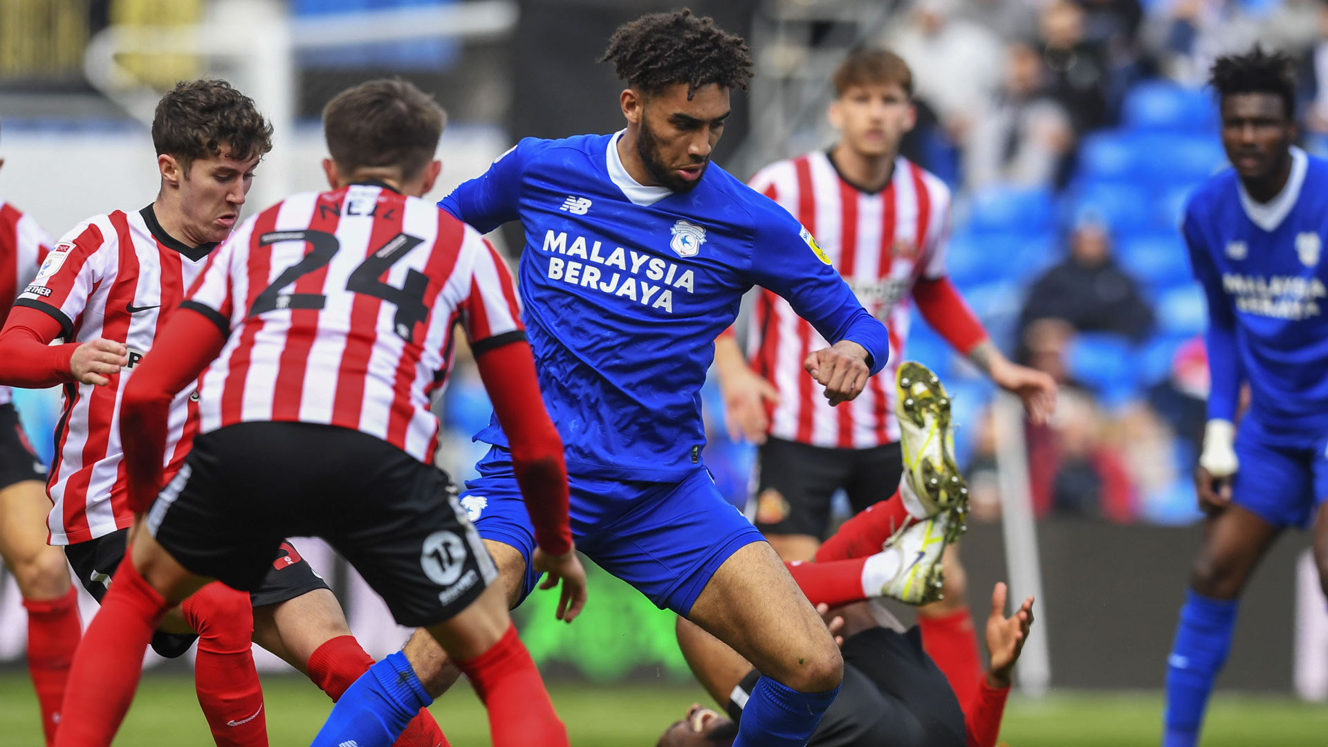 Kion Etete in action against Sunderland...