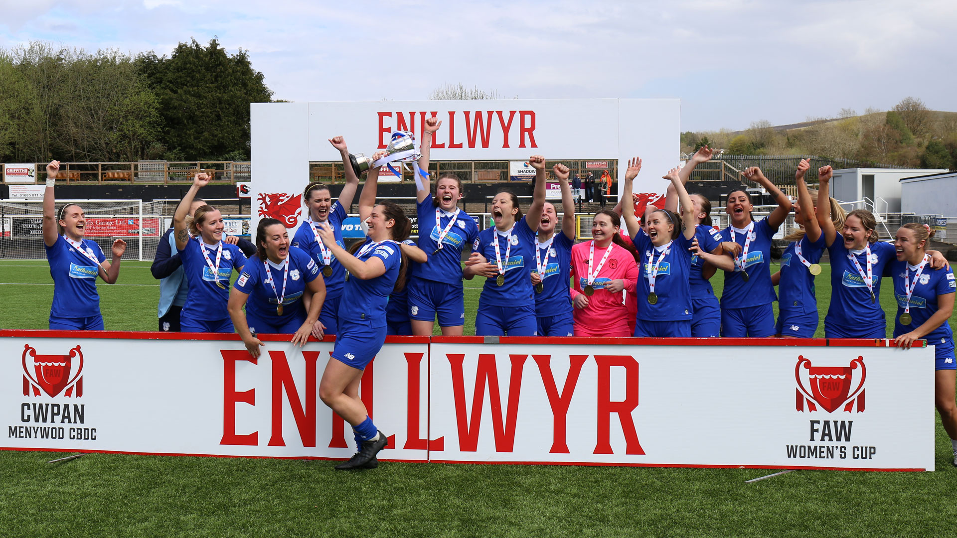 Rhianne Oakley of Cardiff City Women FC celebrates scoring the