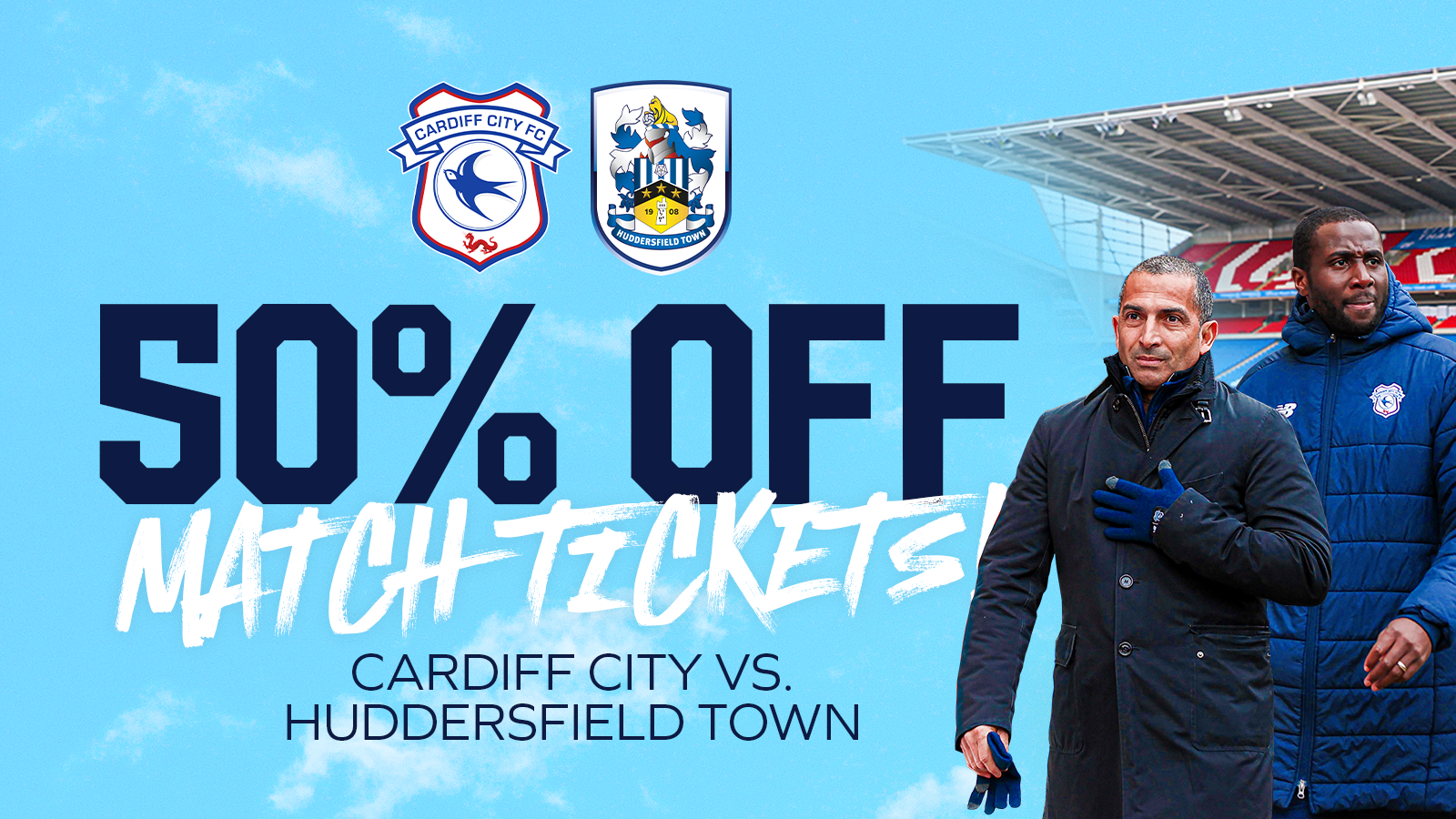 City vs. Huddersfield Town | 50% off Match Tickets!