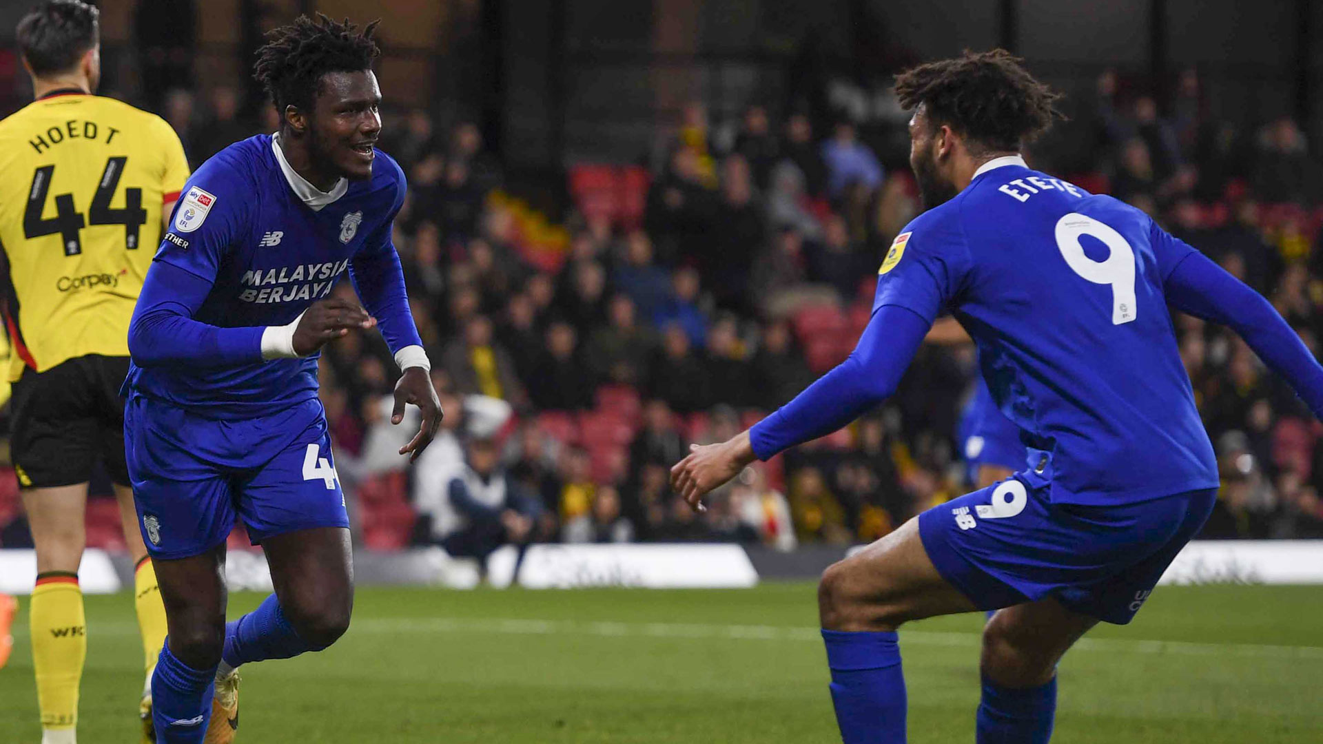 Sory Kaba celebrates at Watford...