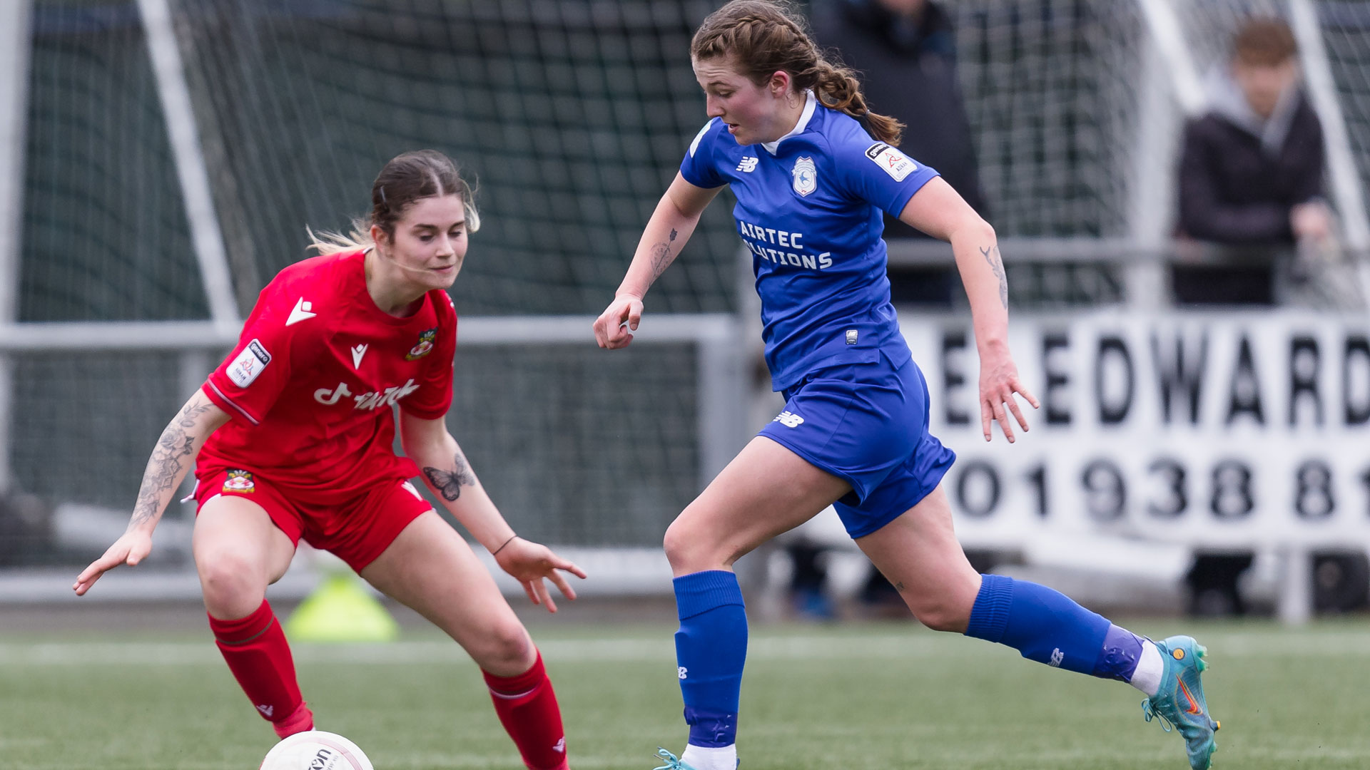 Mikayla Cook in action for City's U19s against Wrexham...