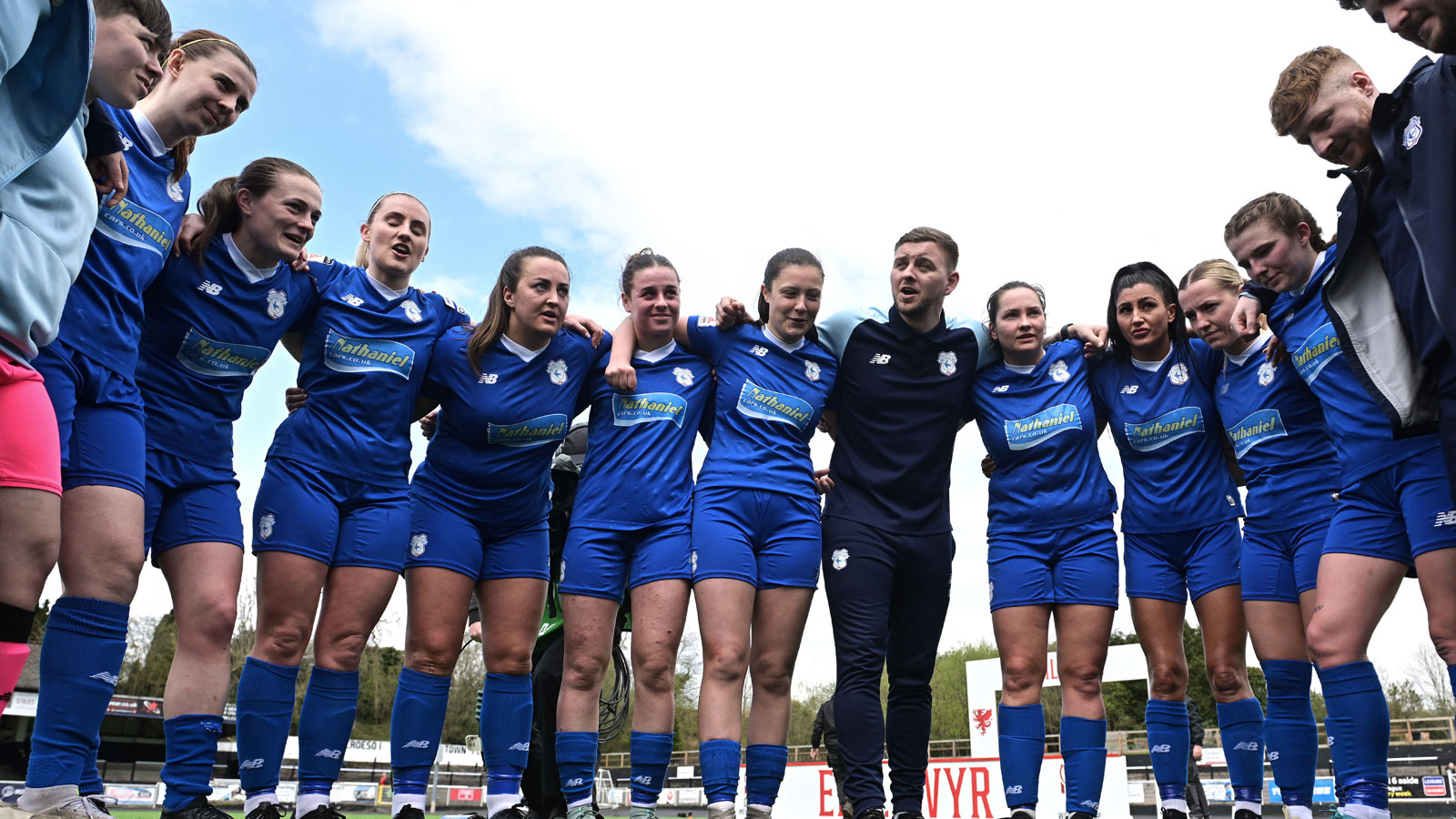 Cardiff City FC, Wales football team, blue background, AFC