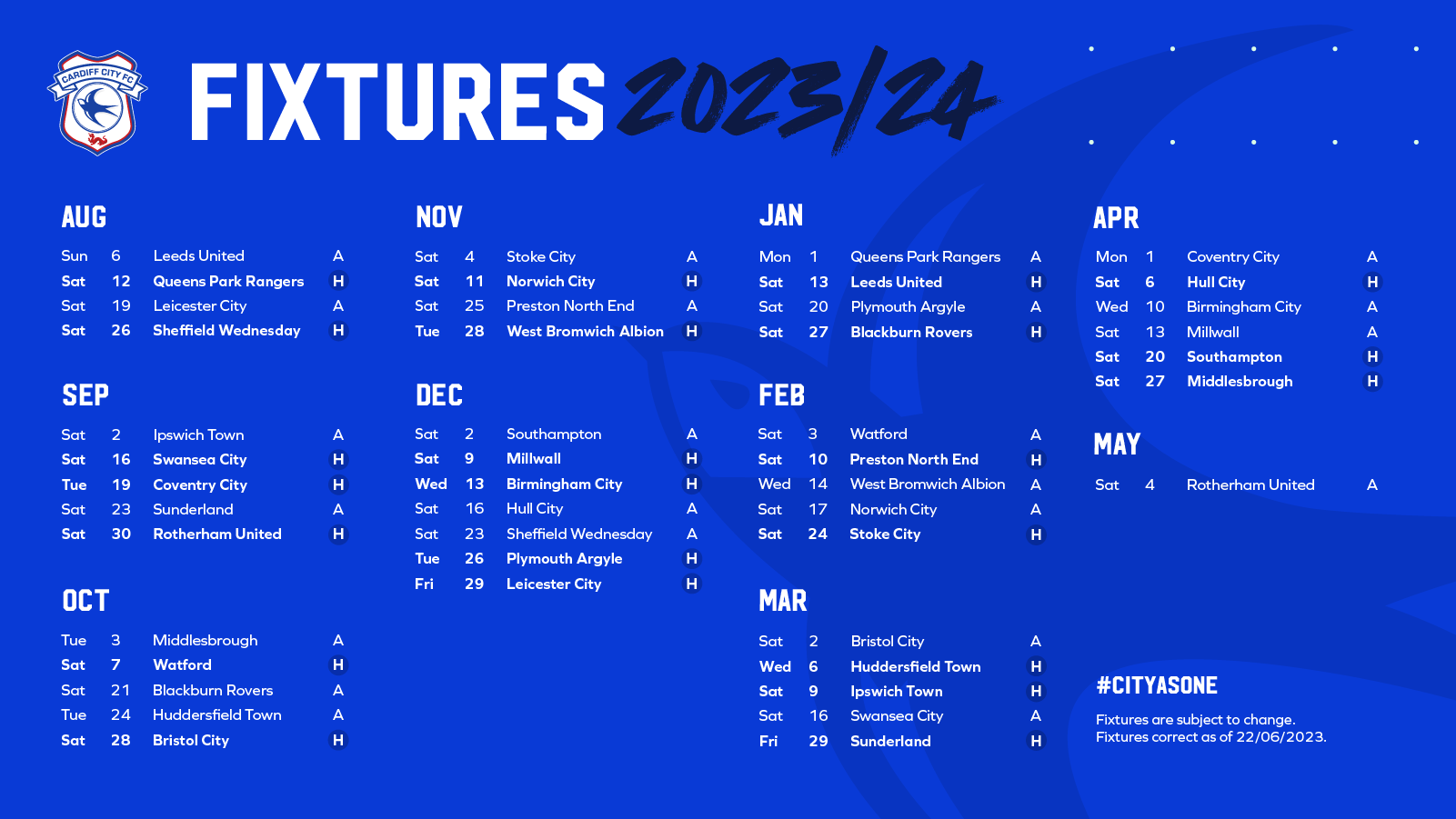2023/24 Sky Bet Championship fixtures