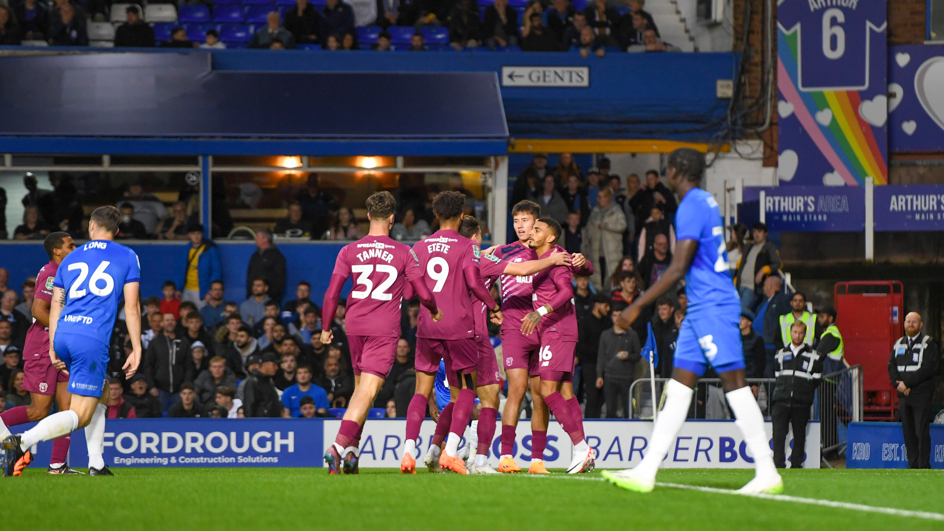 Rubin Colwill celebrates his goal against Birmingham City...