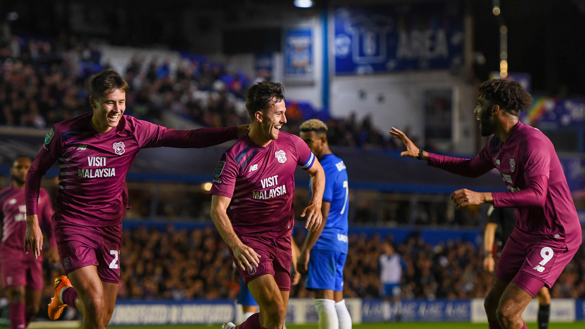 Ryan Wintle celebrates his goal against Birmingham City...