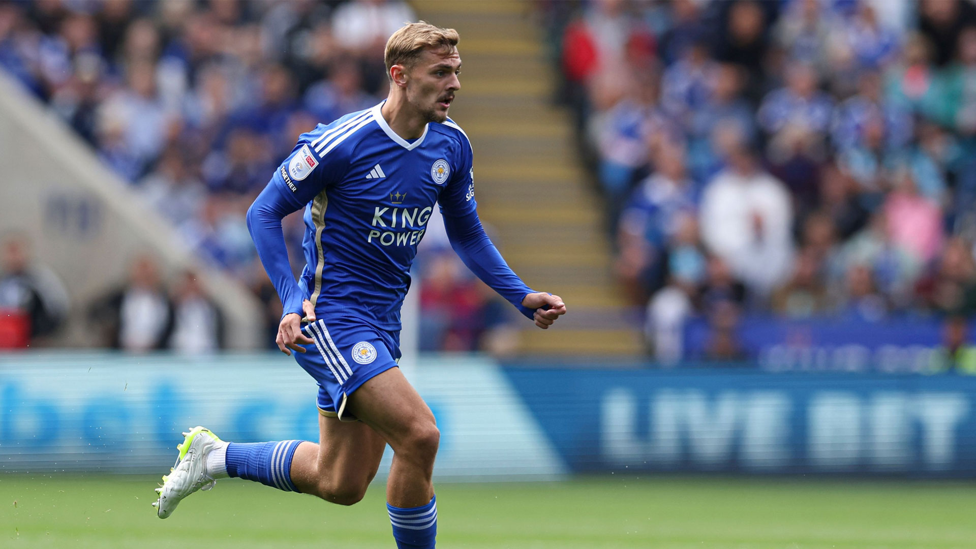 Kiernan Dewsbury-Hall in action for Leicester City against Coventry City