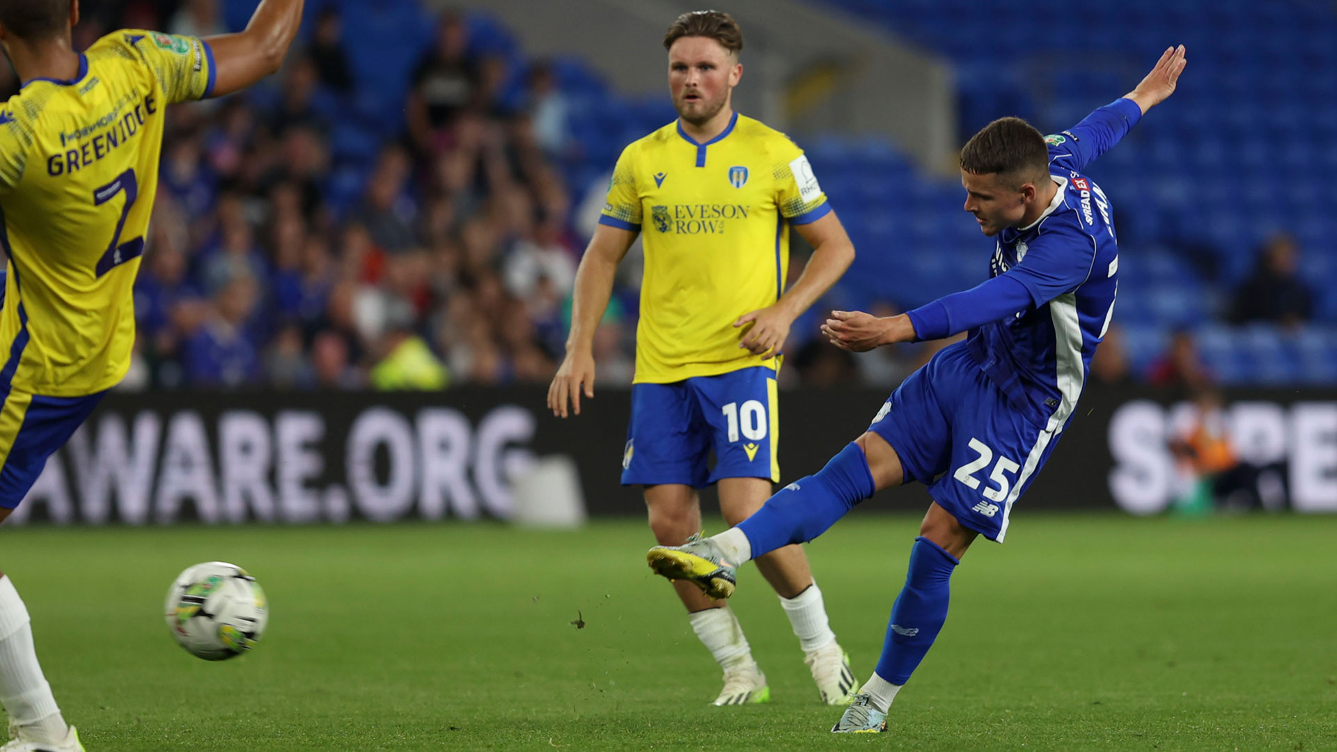 Kieron Evans in action for Cardiff City