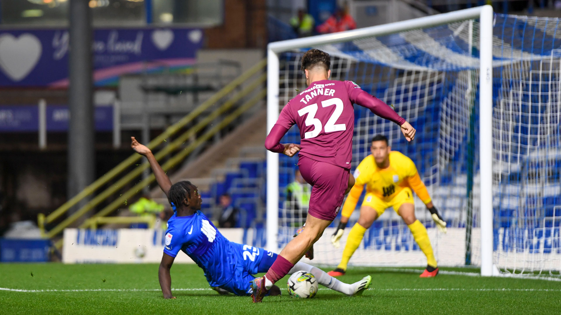 Ollie Tanner in action against Birmingham City