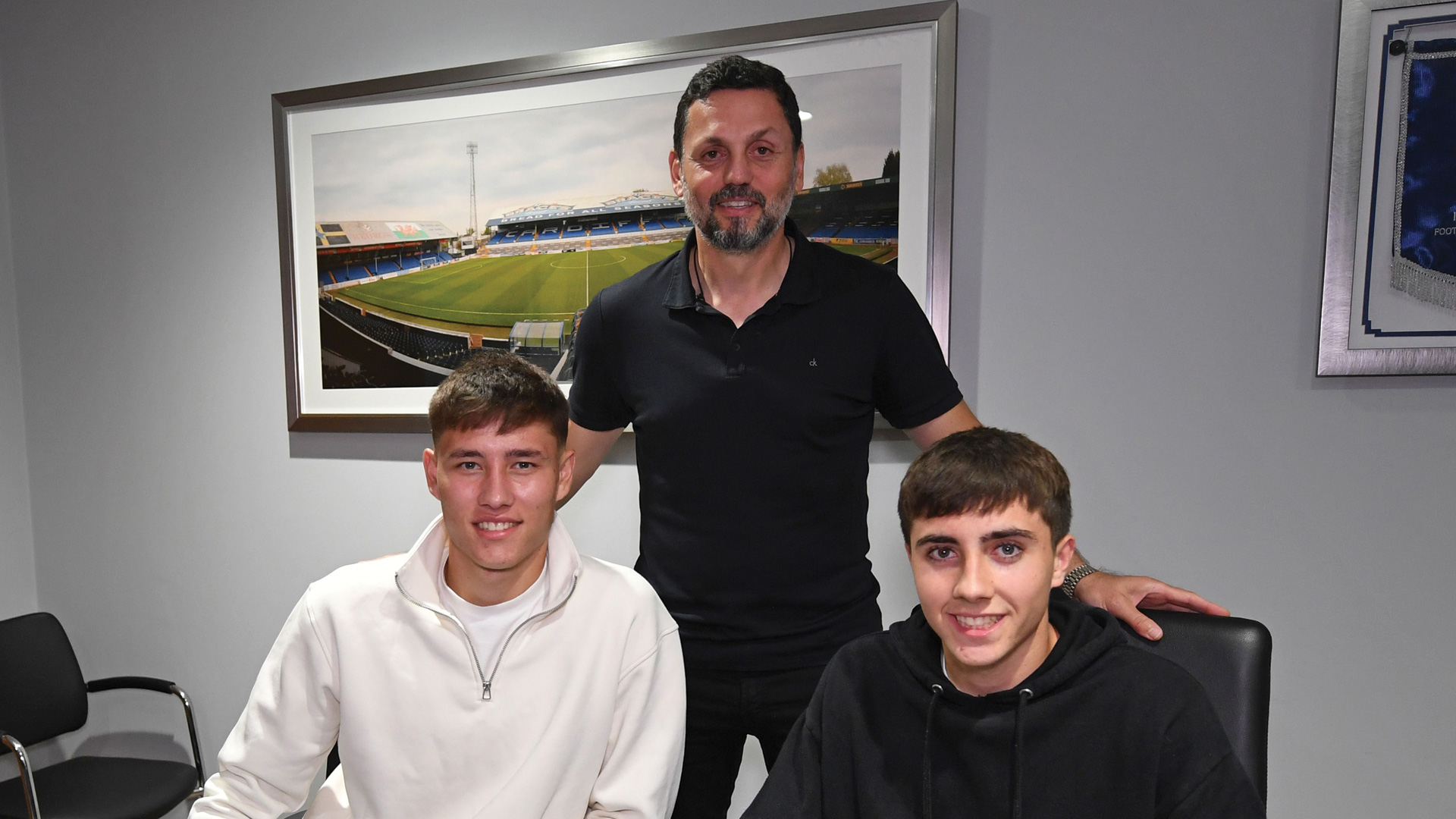 City boss Erol Bulut with Rubin and Joel Colwill...