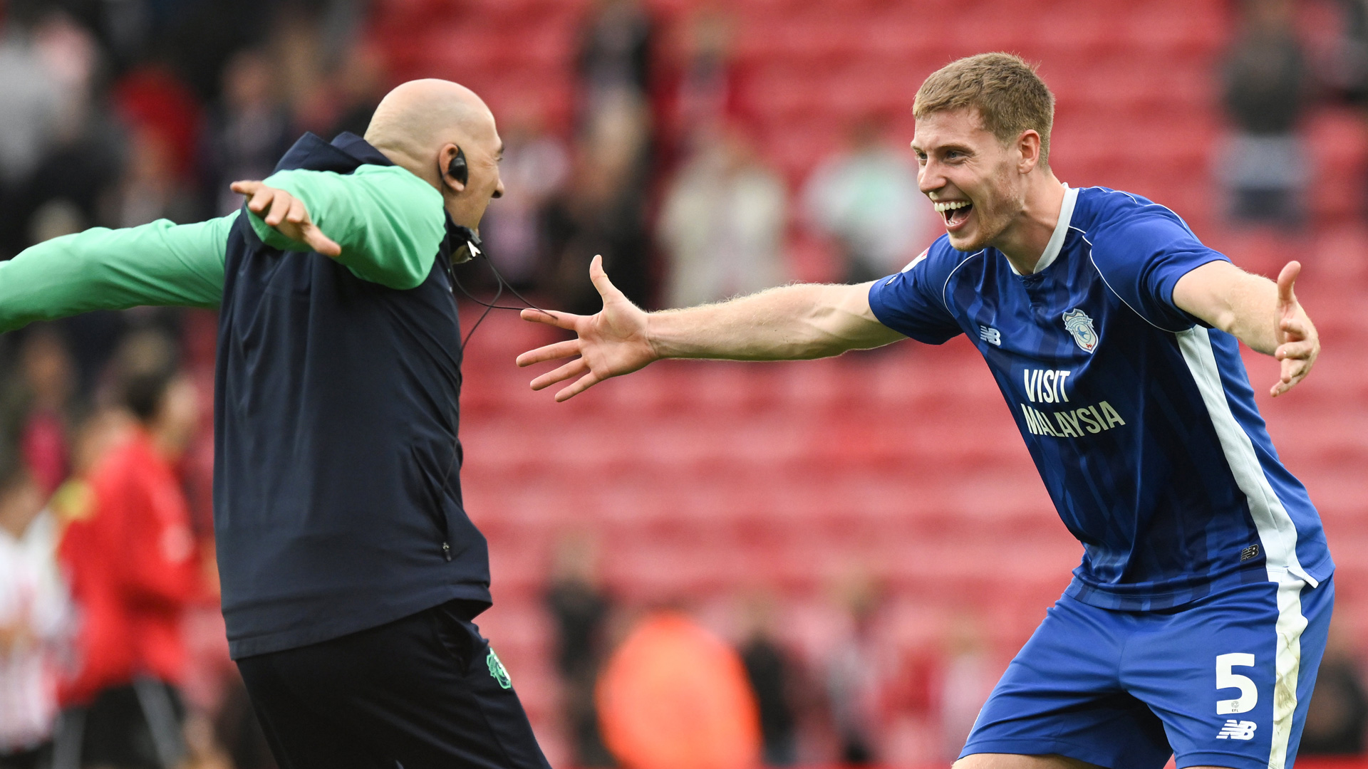 Mark McGuinness celebrates his goal against Sunderland...