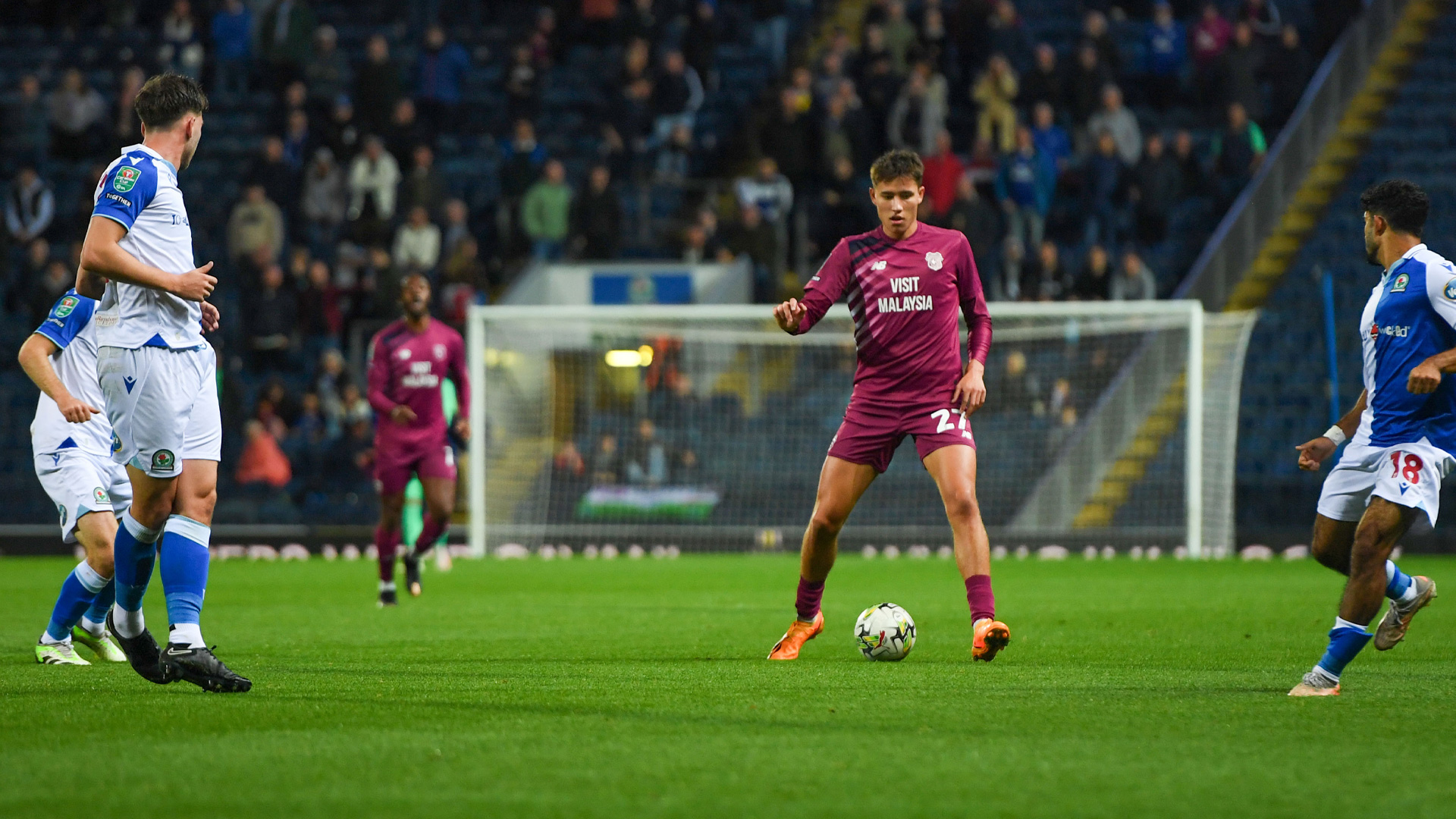 Rubin Colwill in action for Cardiff City