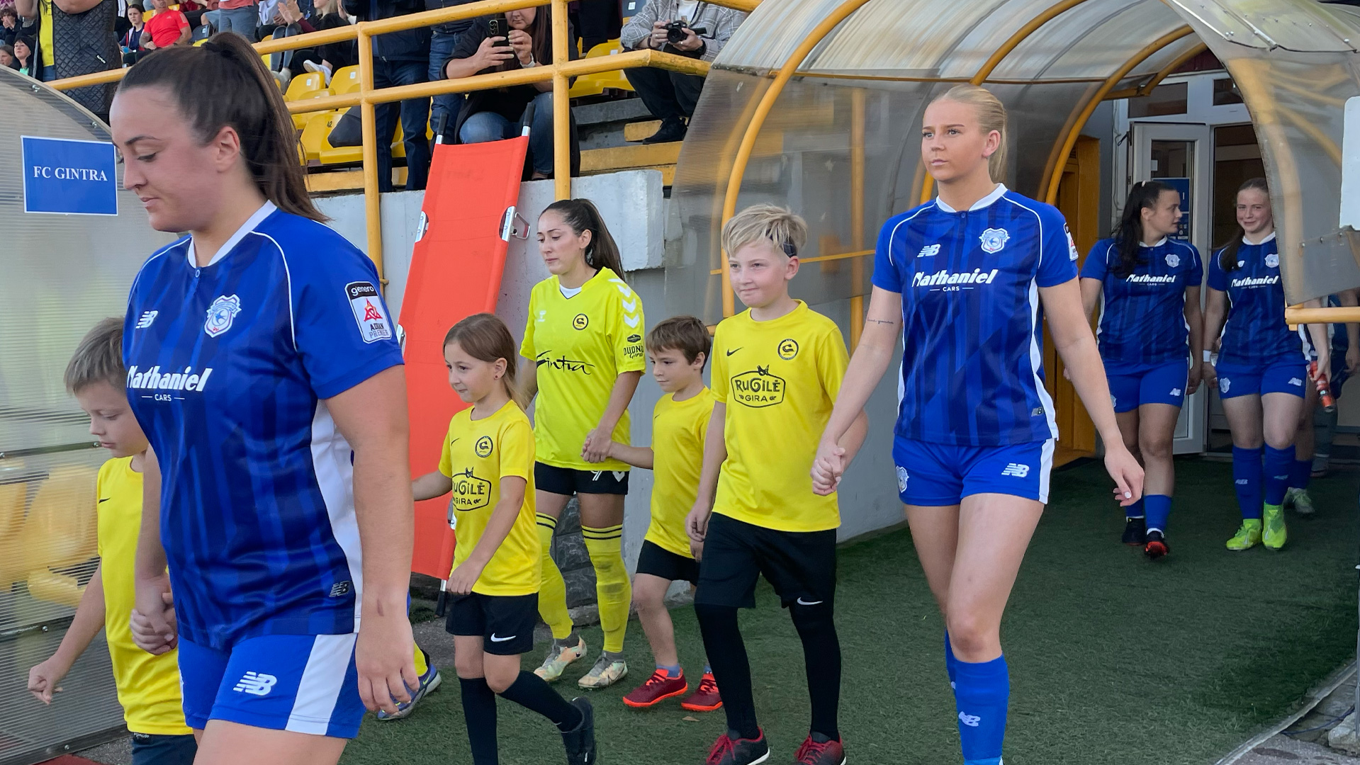 Rhianne Oakley walks out of the tunnel