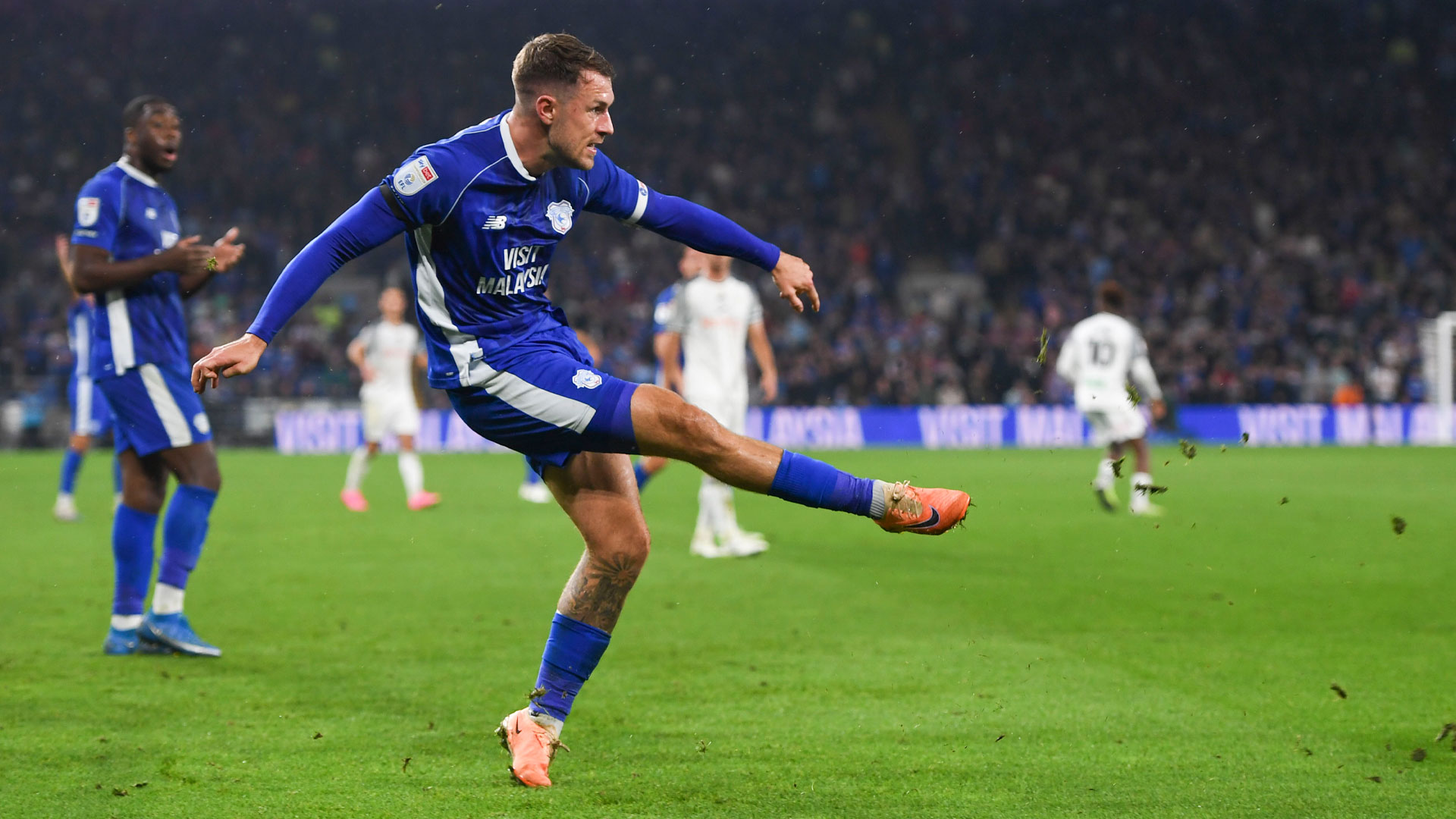 Aaron Ramsey in action for Cardiff City