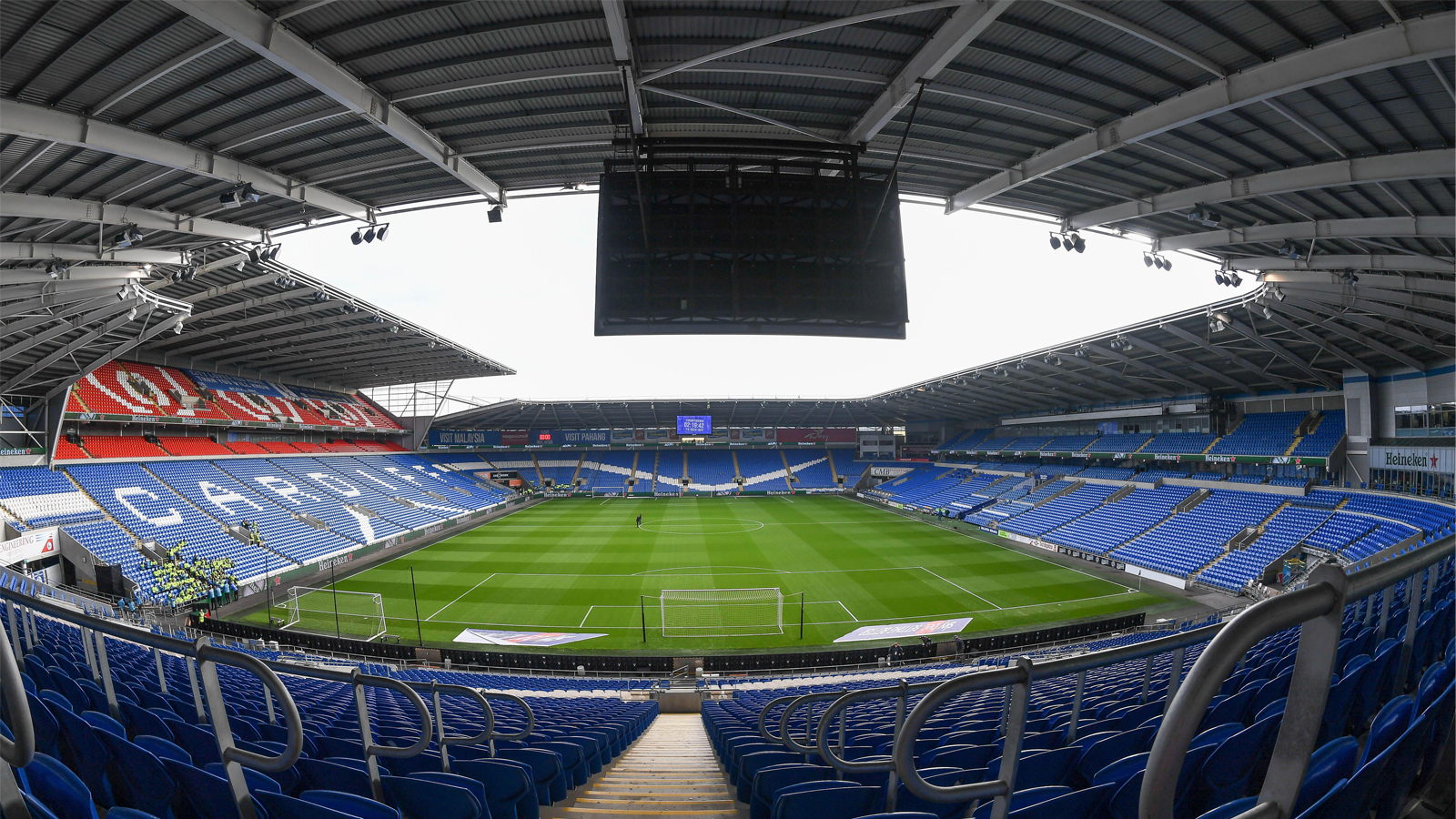 The extended Ninian Stand at Cardiff City Stadium once completed