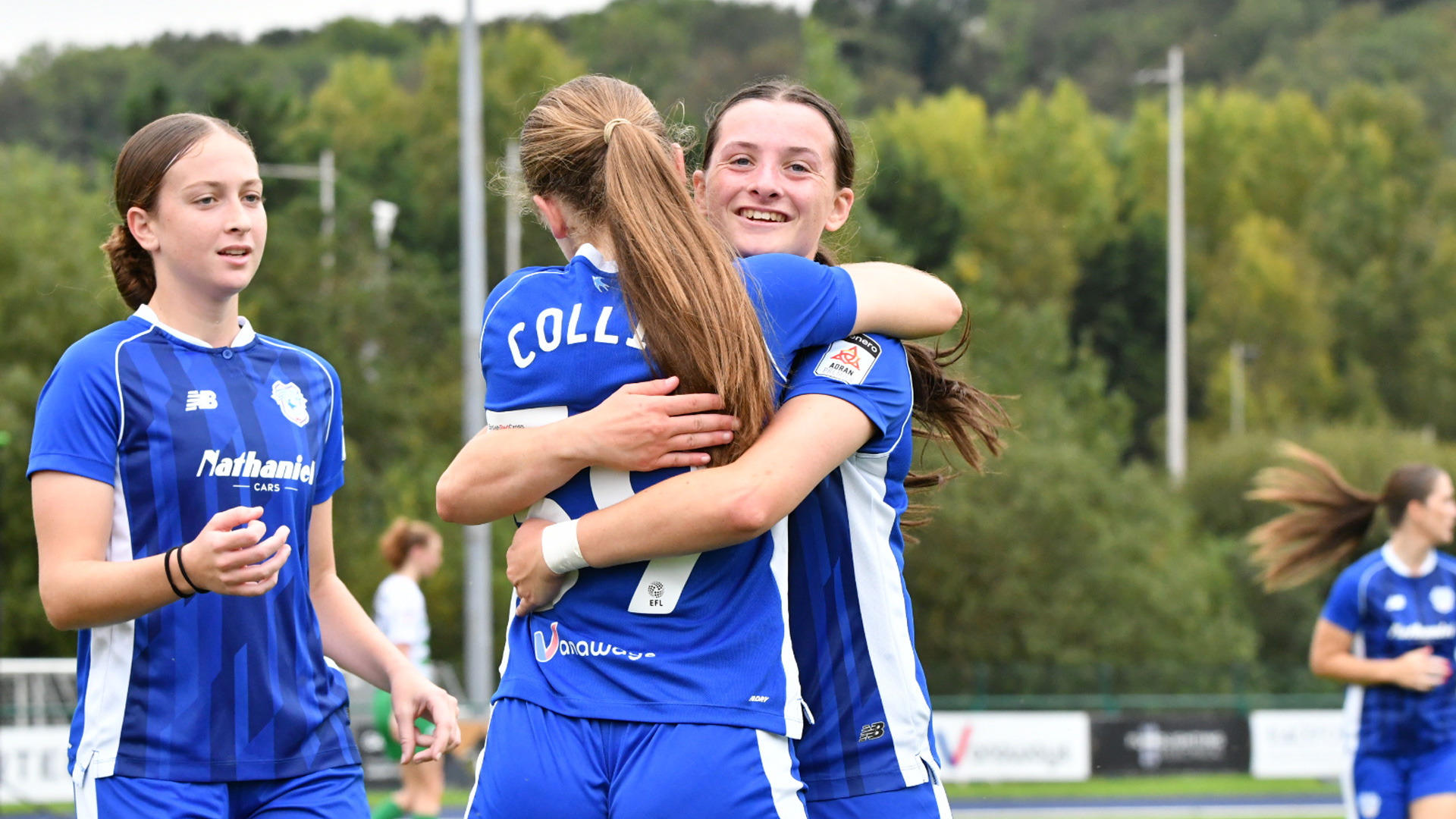 Eliza Collie celebrates scoring for Cardiff City