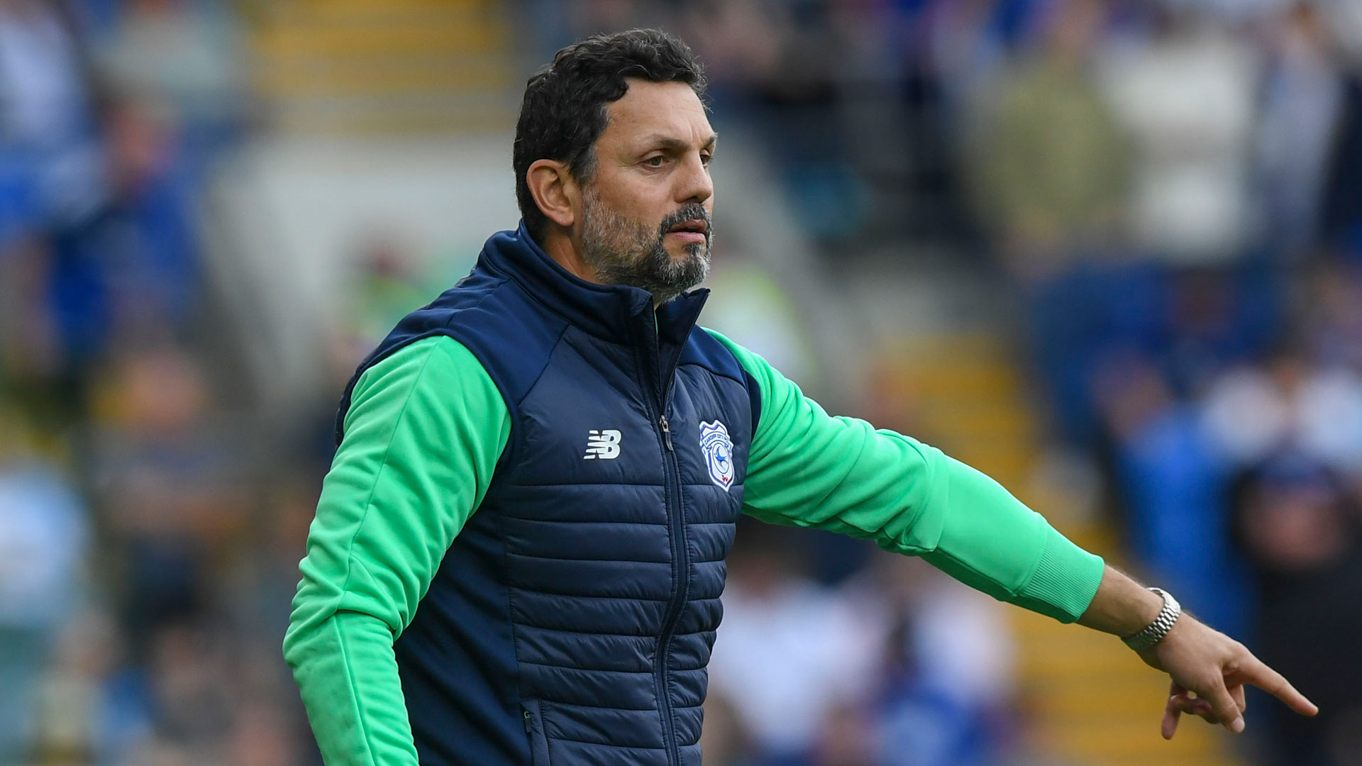 Erol Bulut on the touchline for Cardiff City