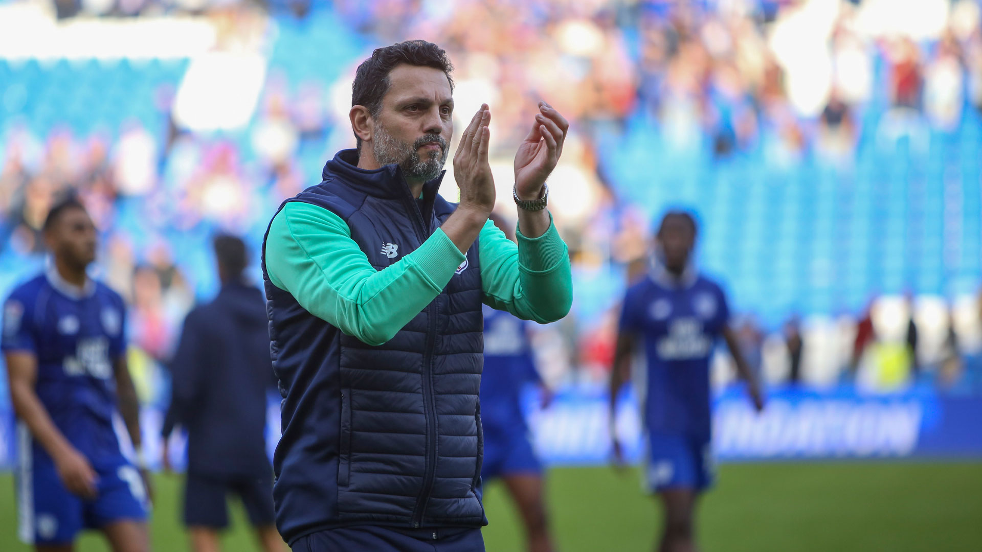 Erol Bulut on the touchline for Cardiff City