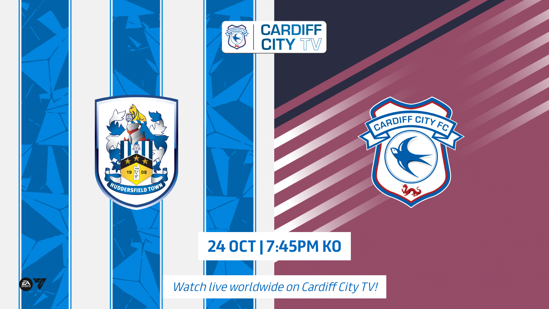 Watch Huddersfield vs. City live on Cardiff City TV!  🎯😁 🌍🇬🇧  Supporters worldwide can watch Cardiff City TV's live match coverage of  tonight's fixture! 📺 🎟️ Buy your Match Pass ➡️