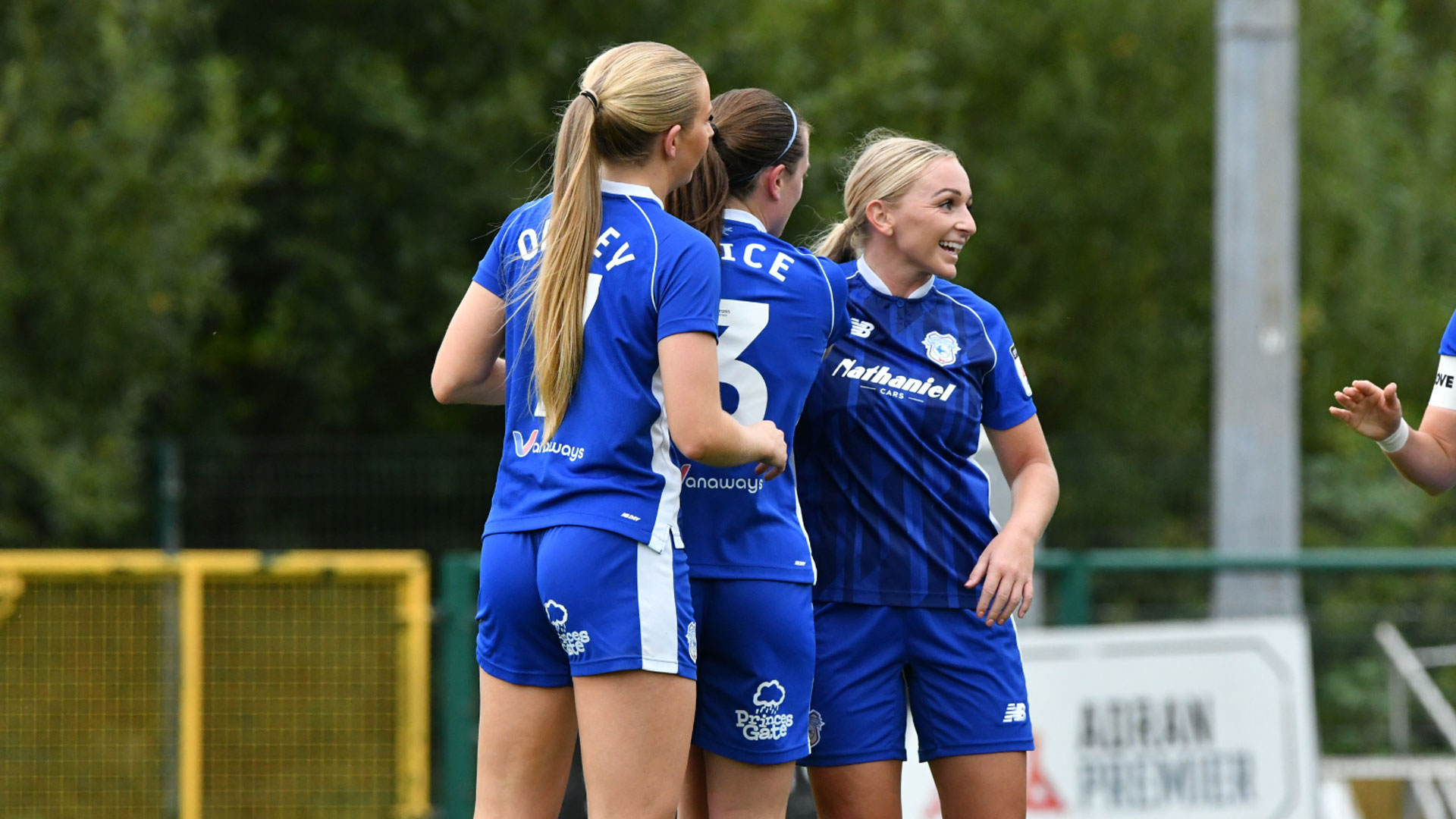 Rhianne Oakley of Cardiff City Women FC celebrates scoring the