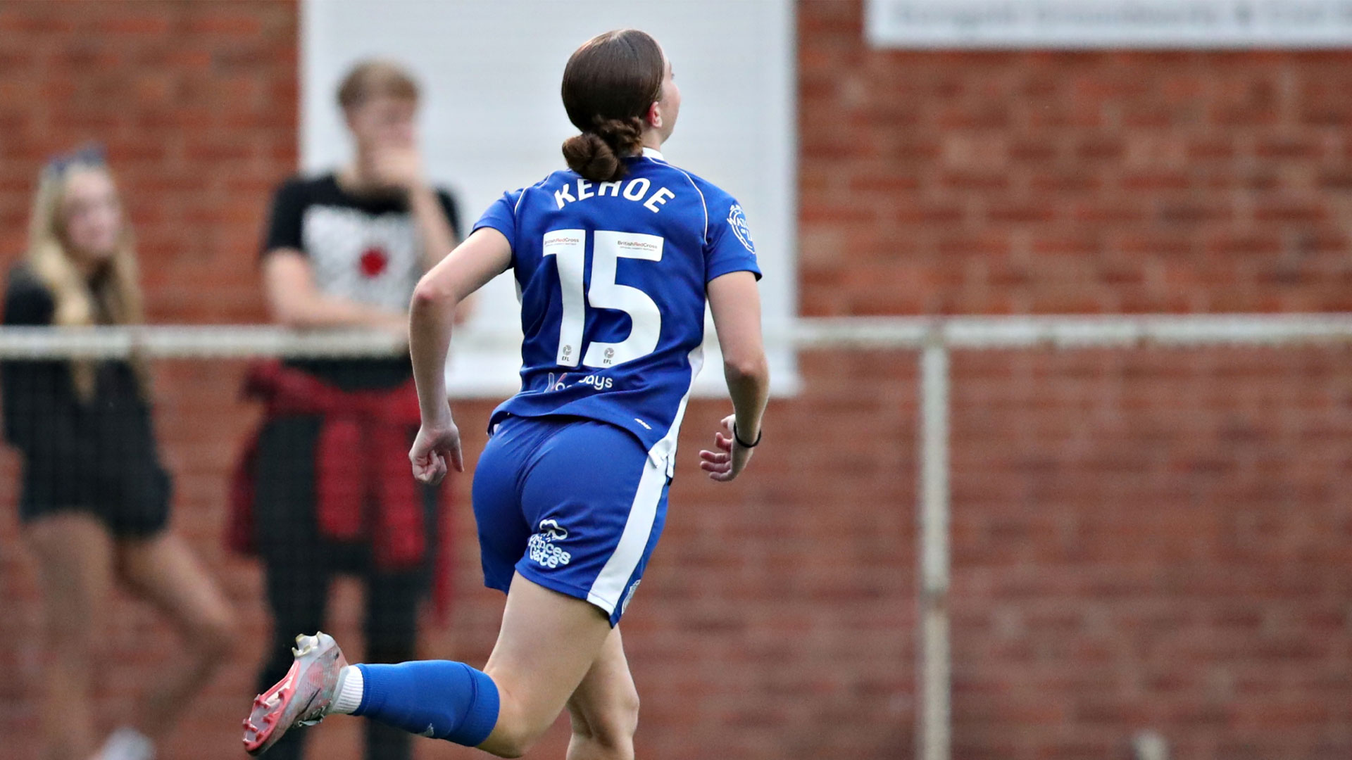 Molly Kehoe celebrates scoring for Cardiff City Women