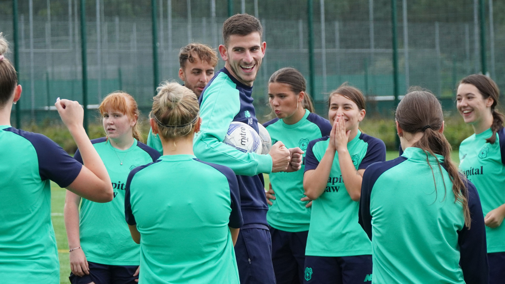 Noah Bushby in Cardiff City Women U19 training