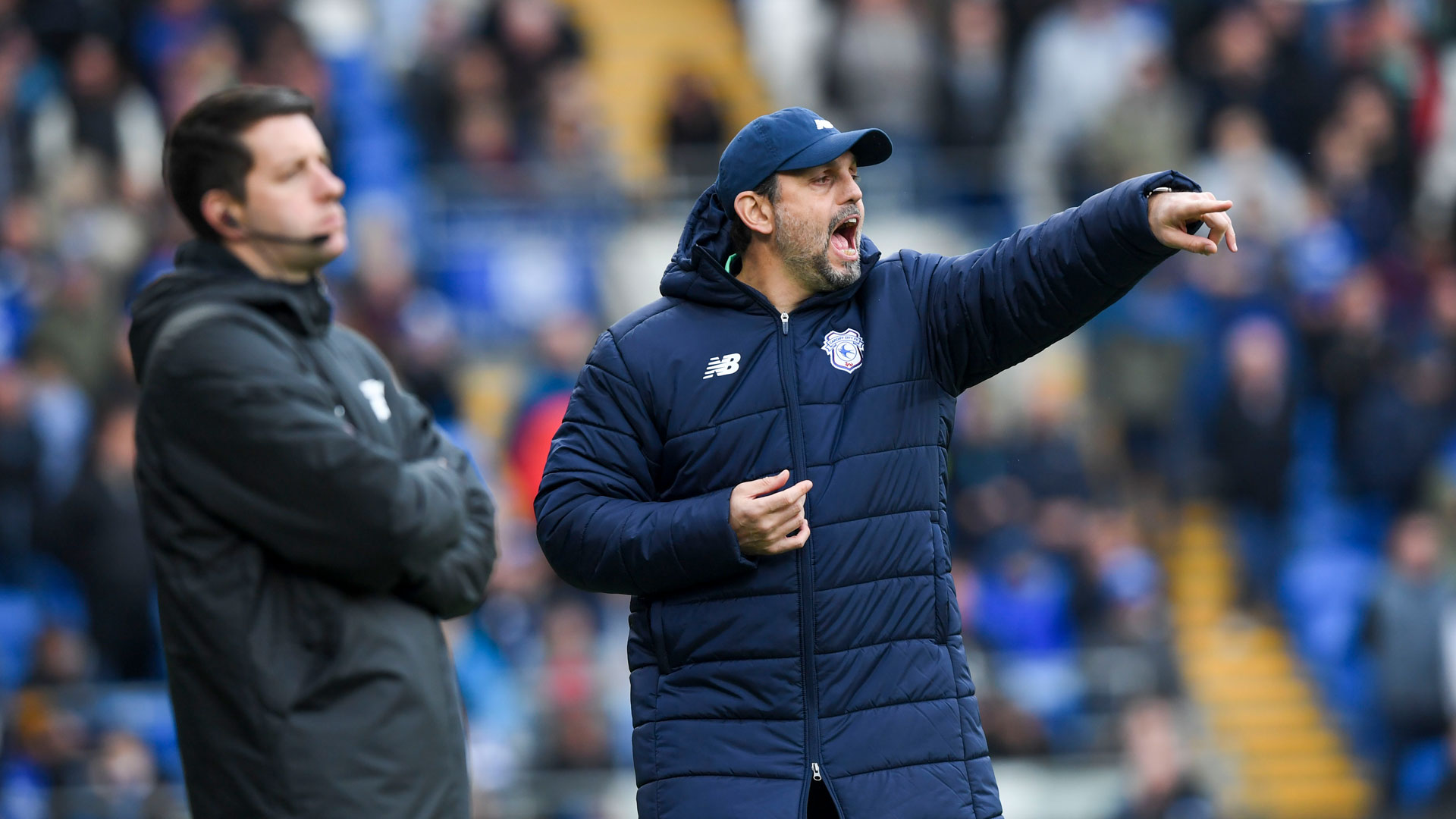 Erol Bulut on the touchline for Cardiff City