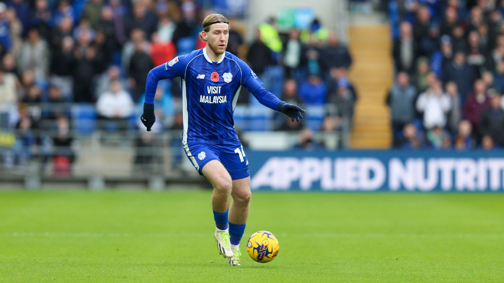Josh Bowler in action for Cardiff City