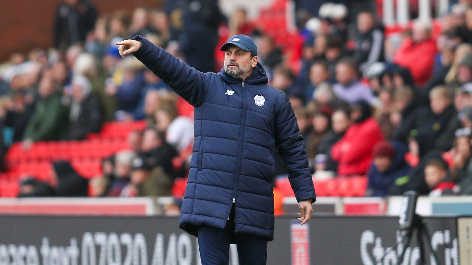 City boss Erol Bulut on the touchline in Stoke City...