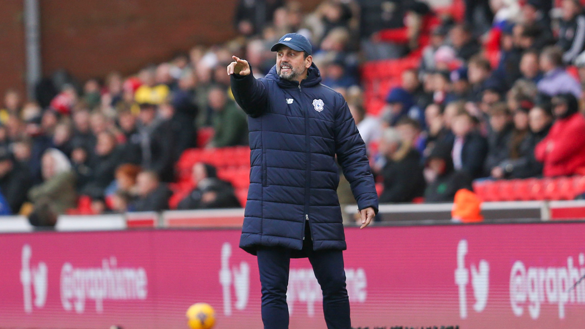 City boss Erol Bulut on the touchline in Stoke City...