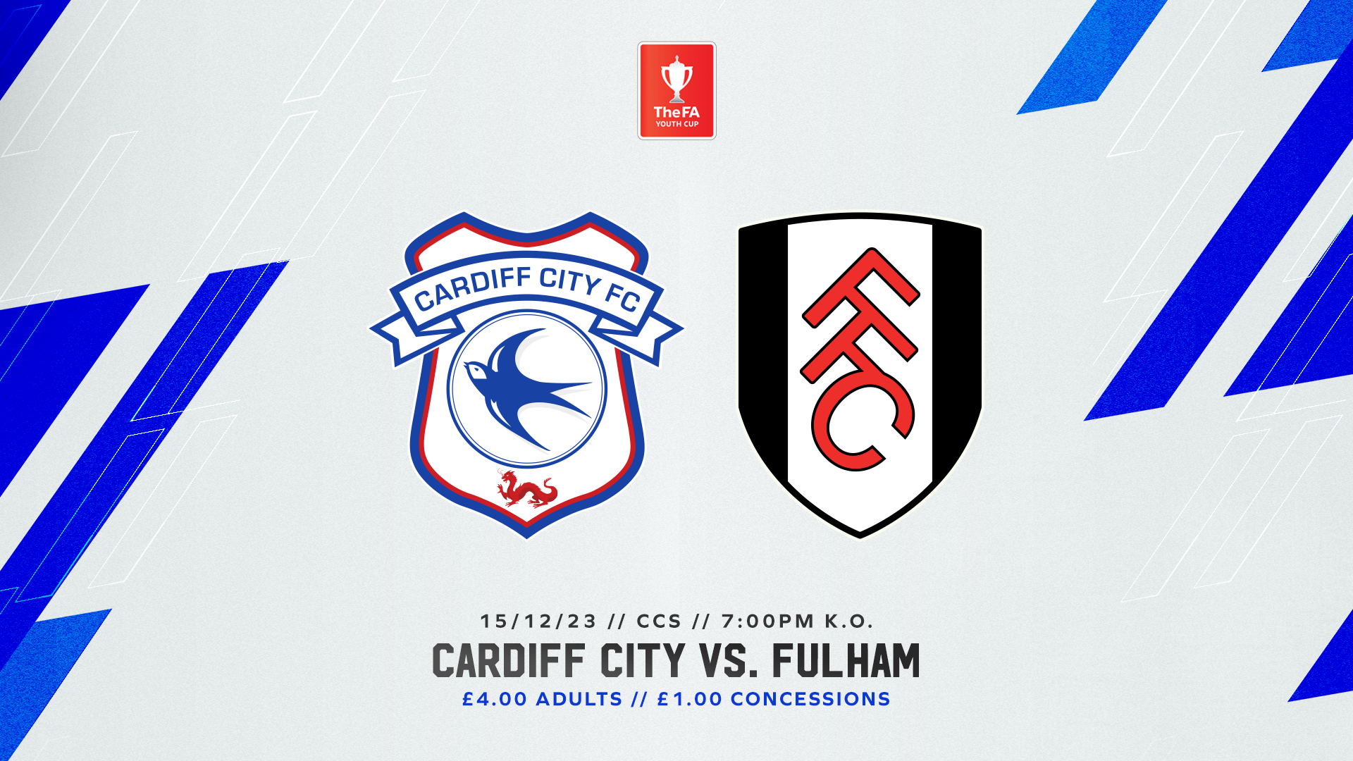 The Bluebirds host Fulham in the FA Youth Cup...