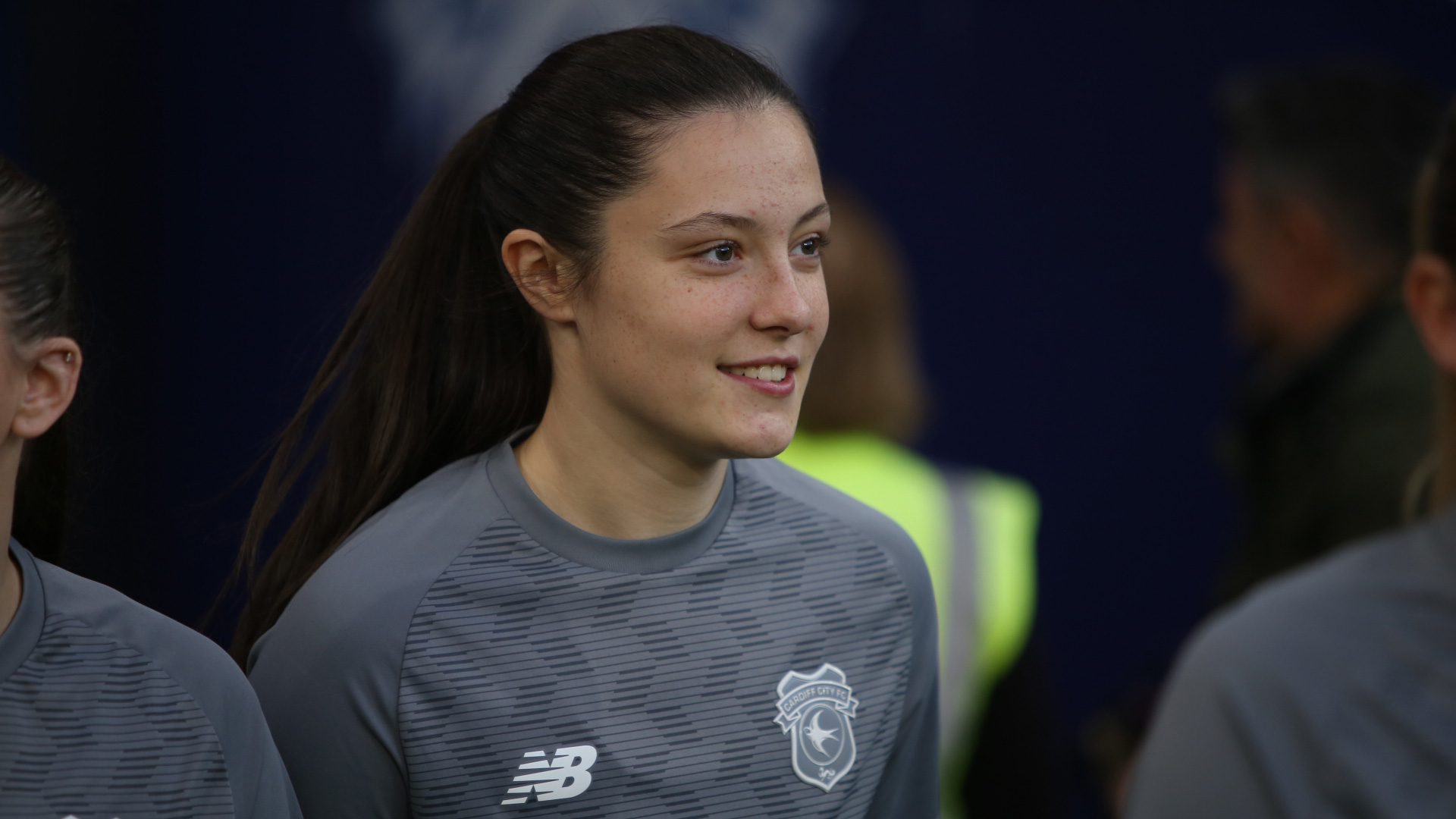 Megan Bowen warming up for Cardiff City